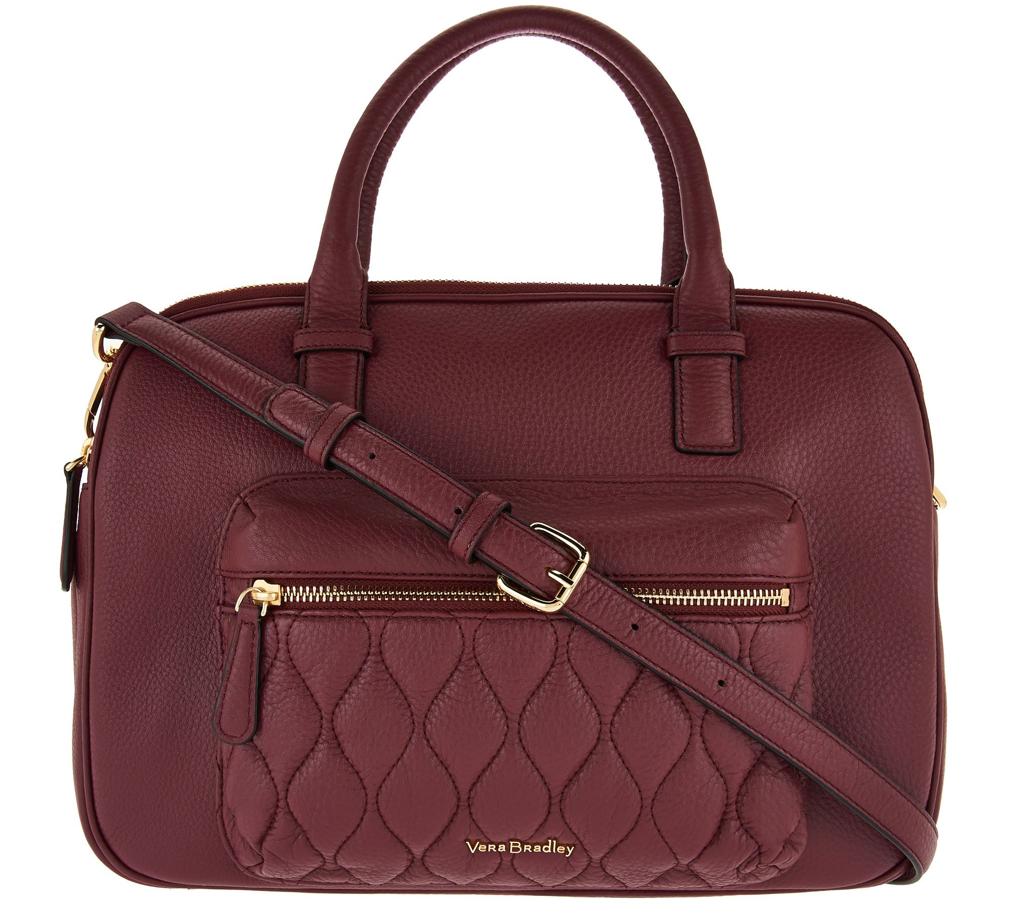 Vera Bradley Quilted Leather Triple Compartment Satchel Page 1 —