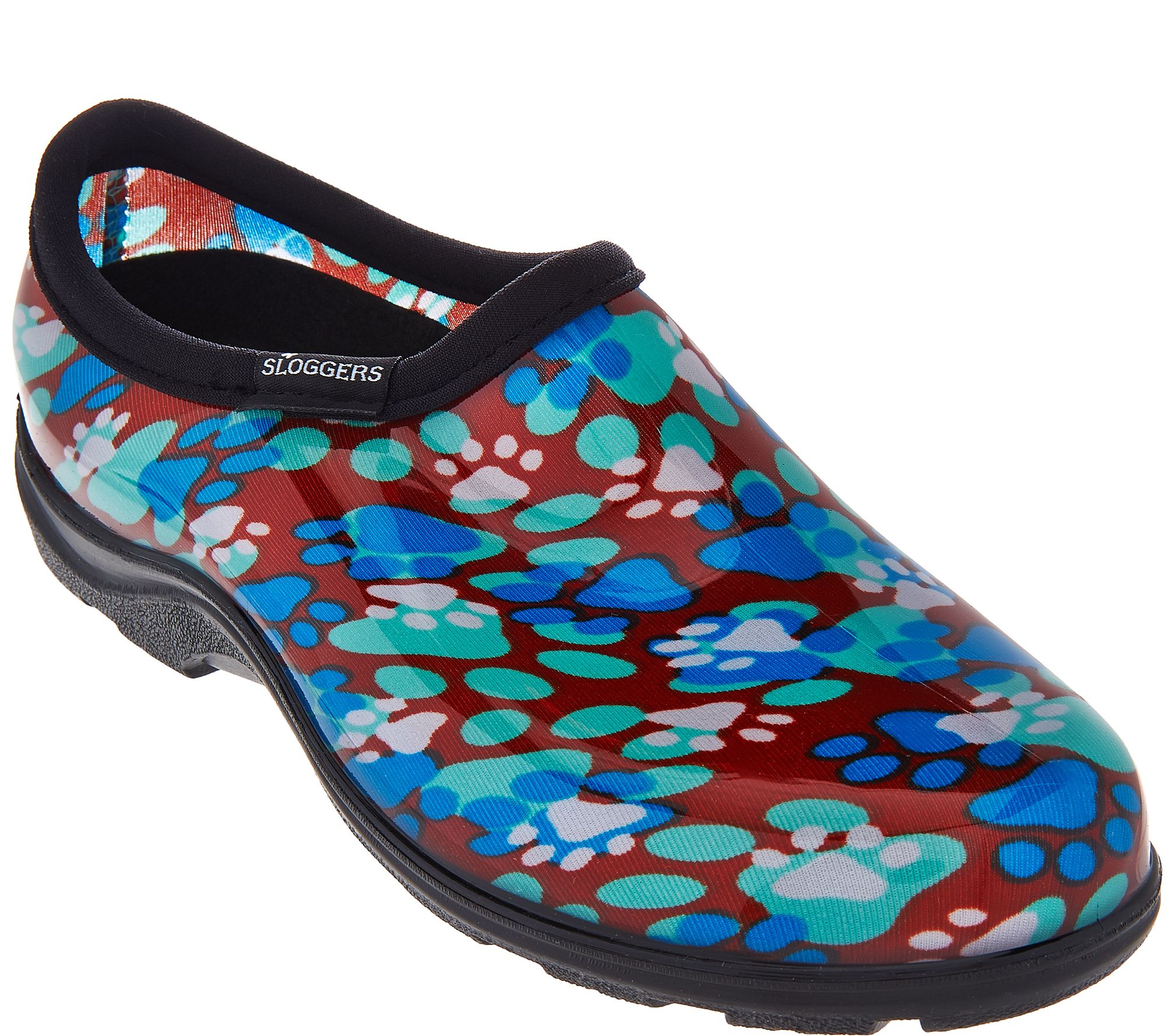 Sloggers MultiColor Paw Print Garden Shoes w/ Comfort Insoles —