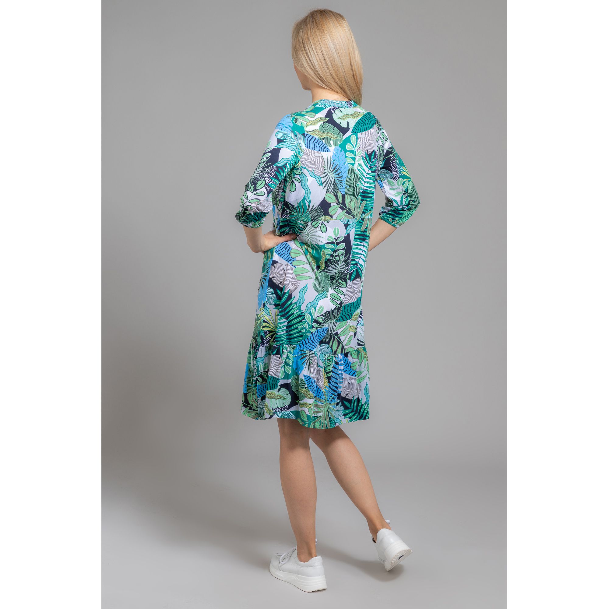 OLSEN Kleid 3/4Arm SerafinoAusschnitt AlloverDruck QVC.de