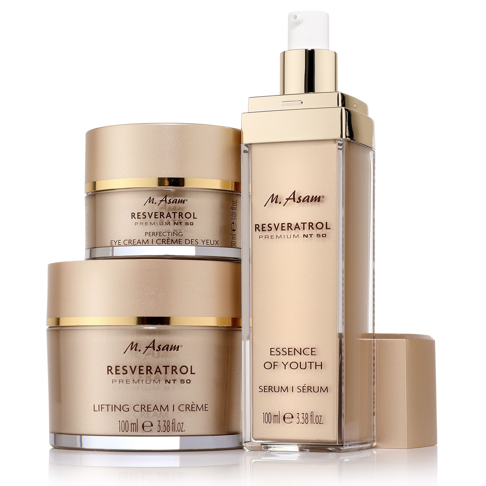 M.ASAM® Resveratrol NT50 Lifting Cream, Essence of Youth & Eye Cream