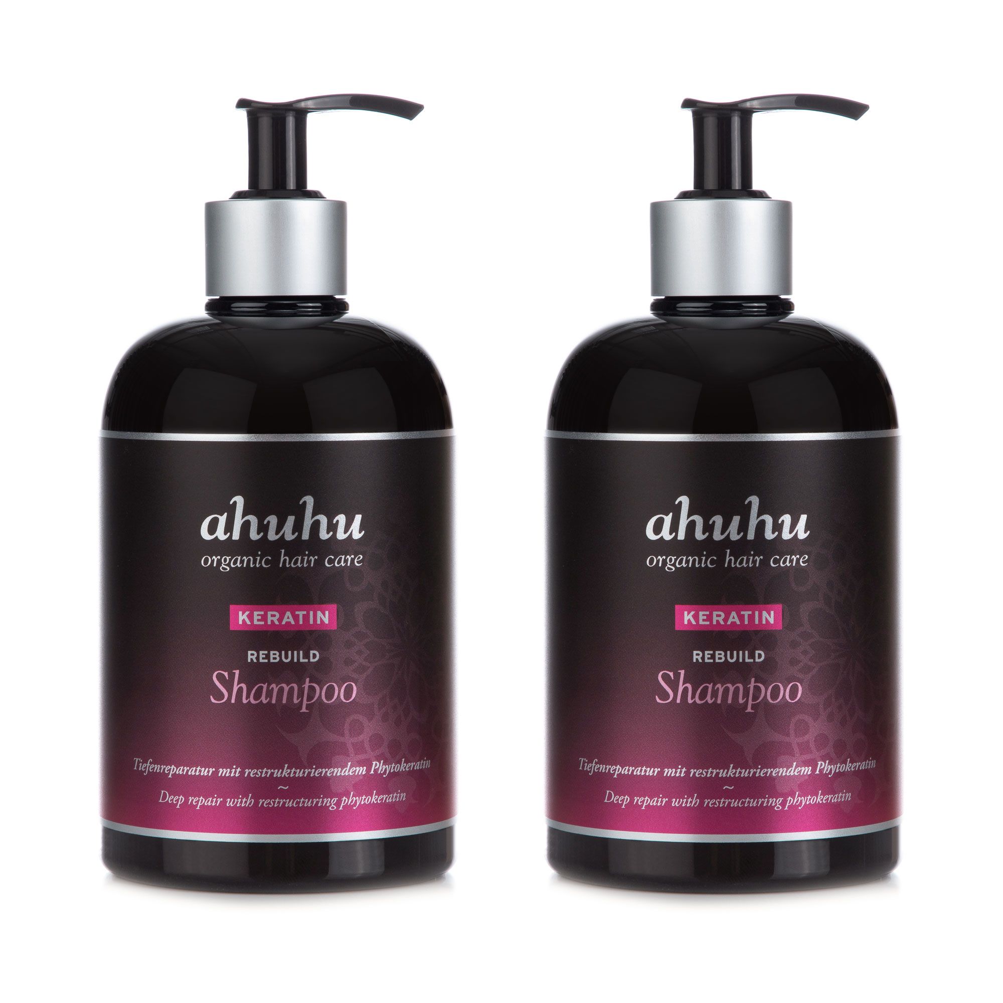 ahuhu organic hair care Keratin Rebuild Shampoo 2x 500ml QVC.de