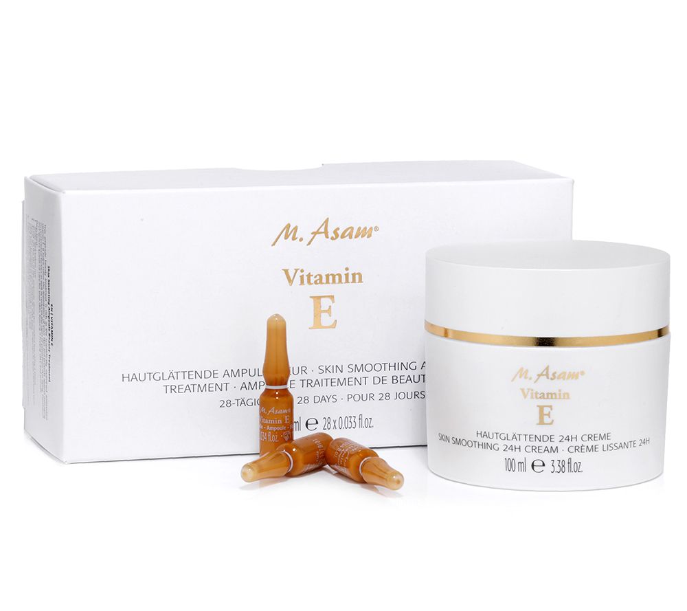 M.ASAM® Vitamin E 24hCreme 100ml Ampullenkur 28x 1ml QVC.de