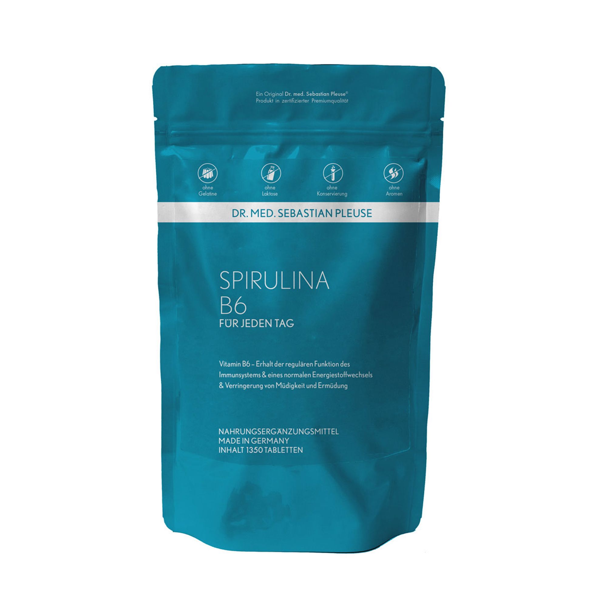 Dr. med. Sebastian Pleuse Spirulina mit B6 1.350 Tabletten für 90 Tage