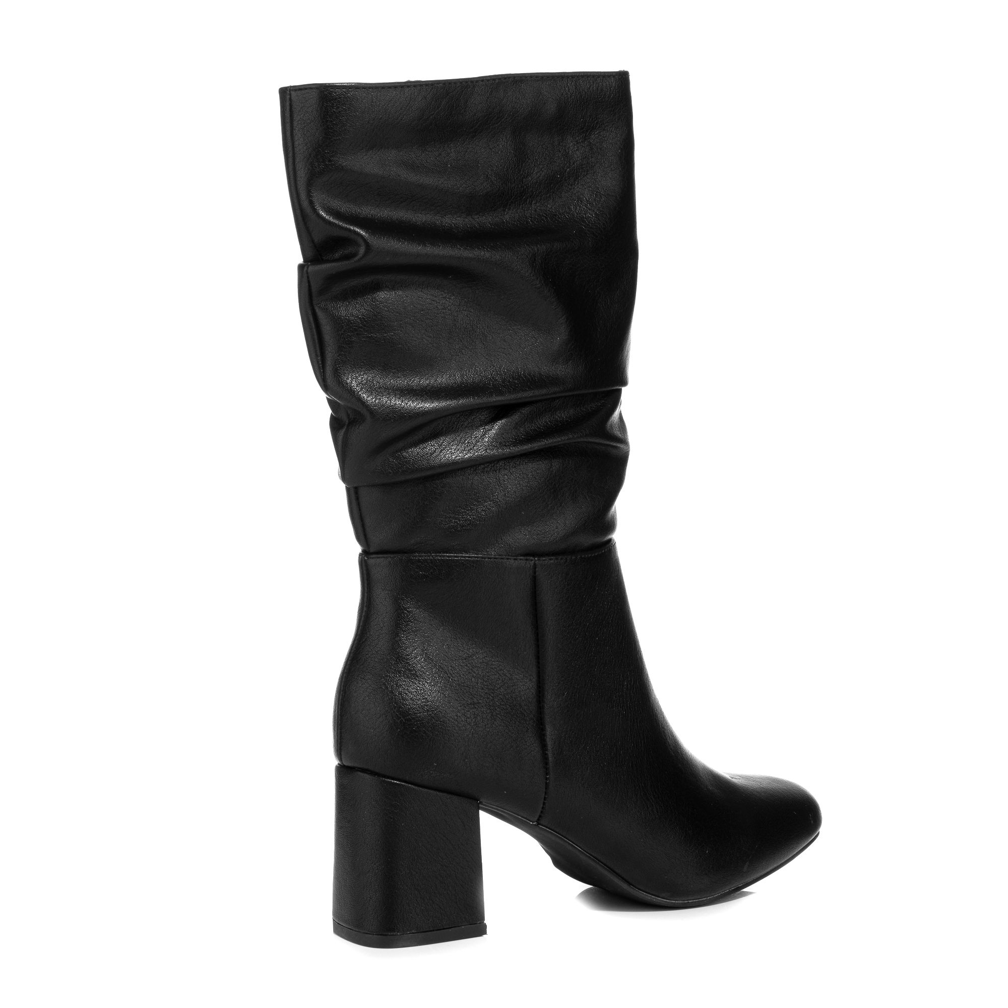 PANAME DamenStiefel Lederoptik geraffter Schaft ca. 6,6cm Absatz QVC.de