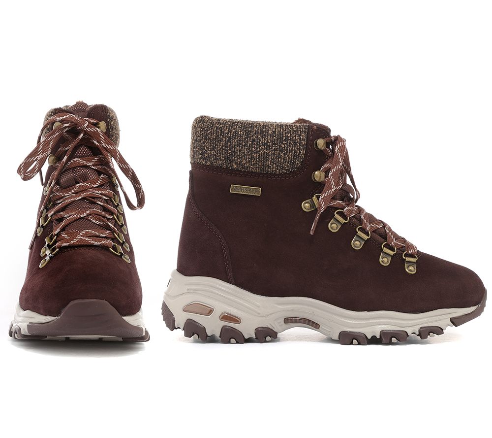 SKECHERS DamenTrekkingschuh D'LITES Veloursleder Kunstfell QVC.de