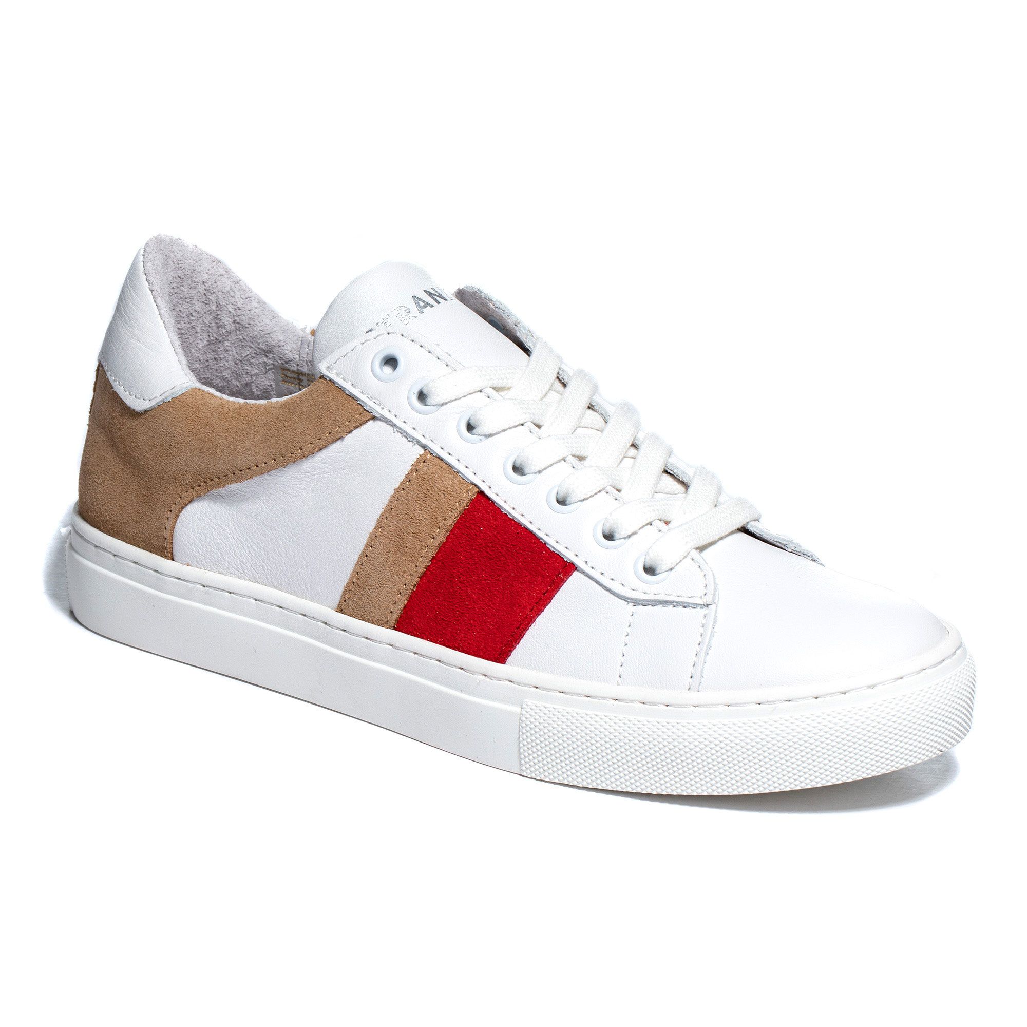 STRANDFEIN DamenSneaker Schnürer echt Leder Materialmix QVC.de