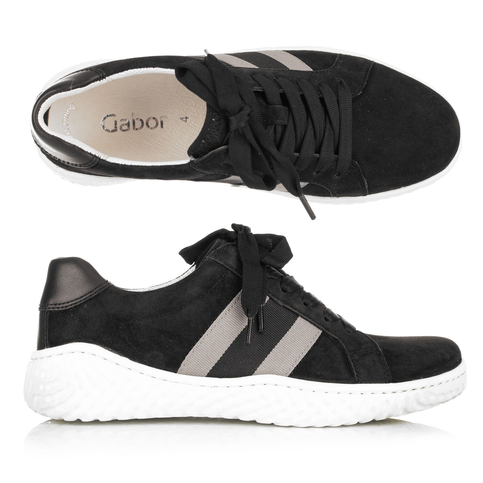 GABOR DamenSneaker Samtchevreau Wechselfußbett sportliche Sohle QVC.de