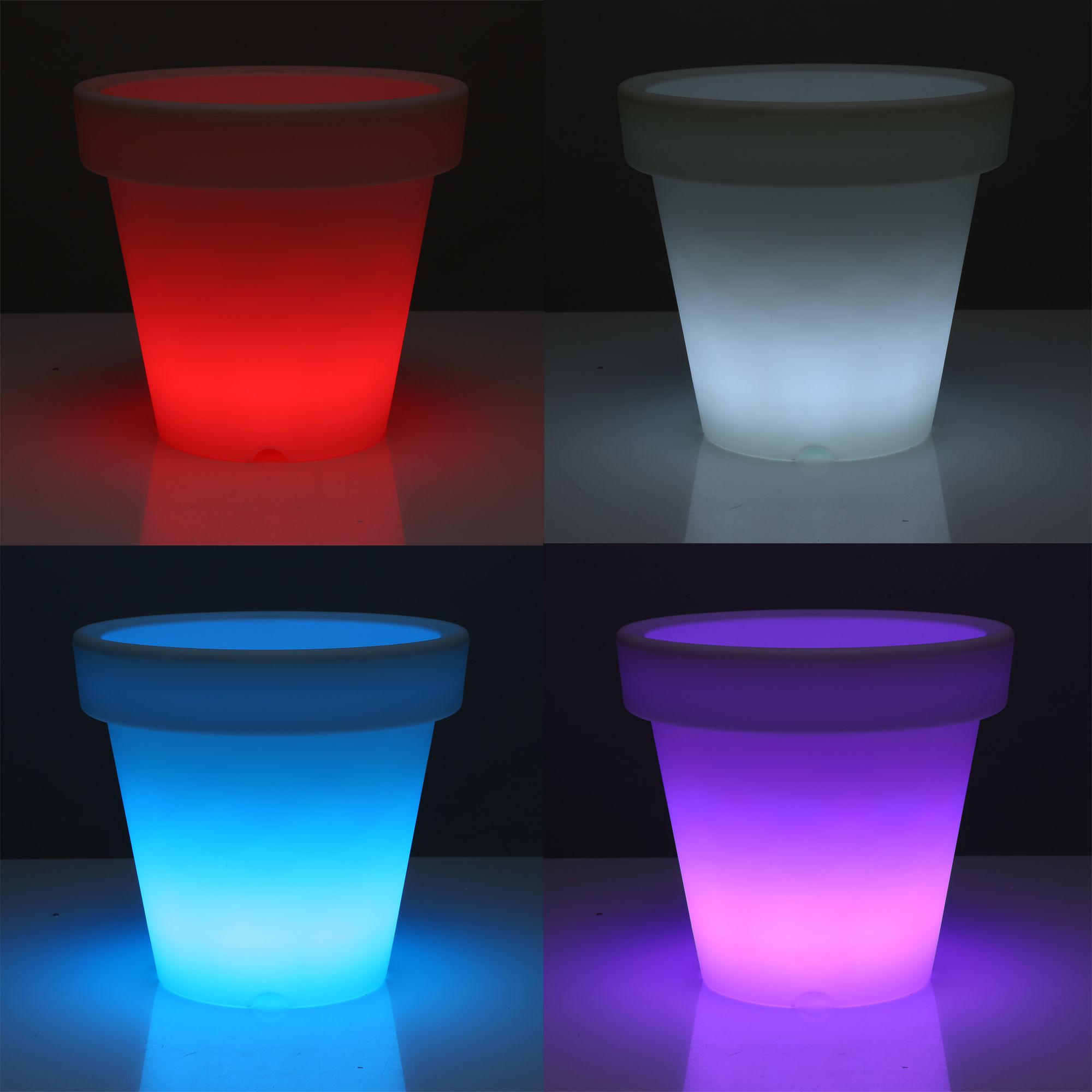 LECO Blumentopf LEDBeleuchtung inkl. Fernbedienung H. 32cm, Ø 35,5cm