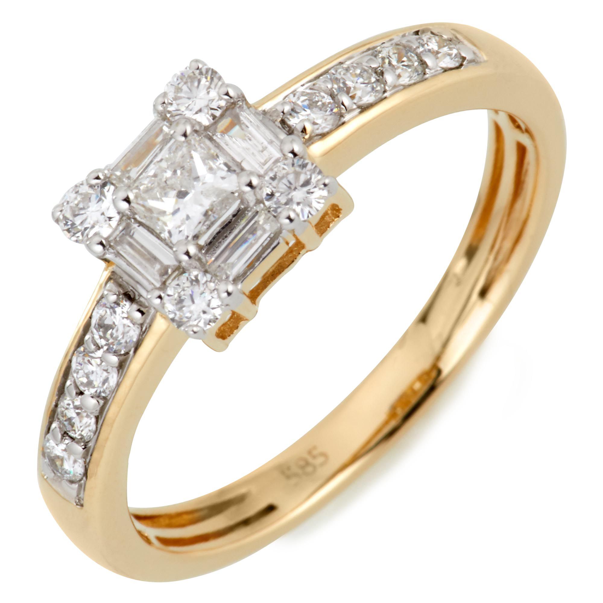 Ring 17 Diamanten zus. ca. 0,50ct Weiß/SI Gold 585 QVC.de