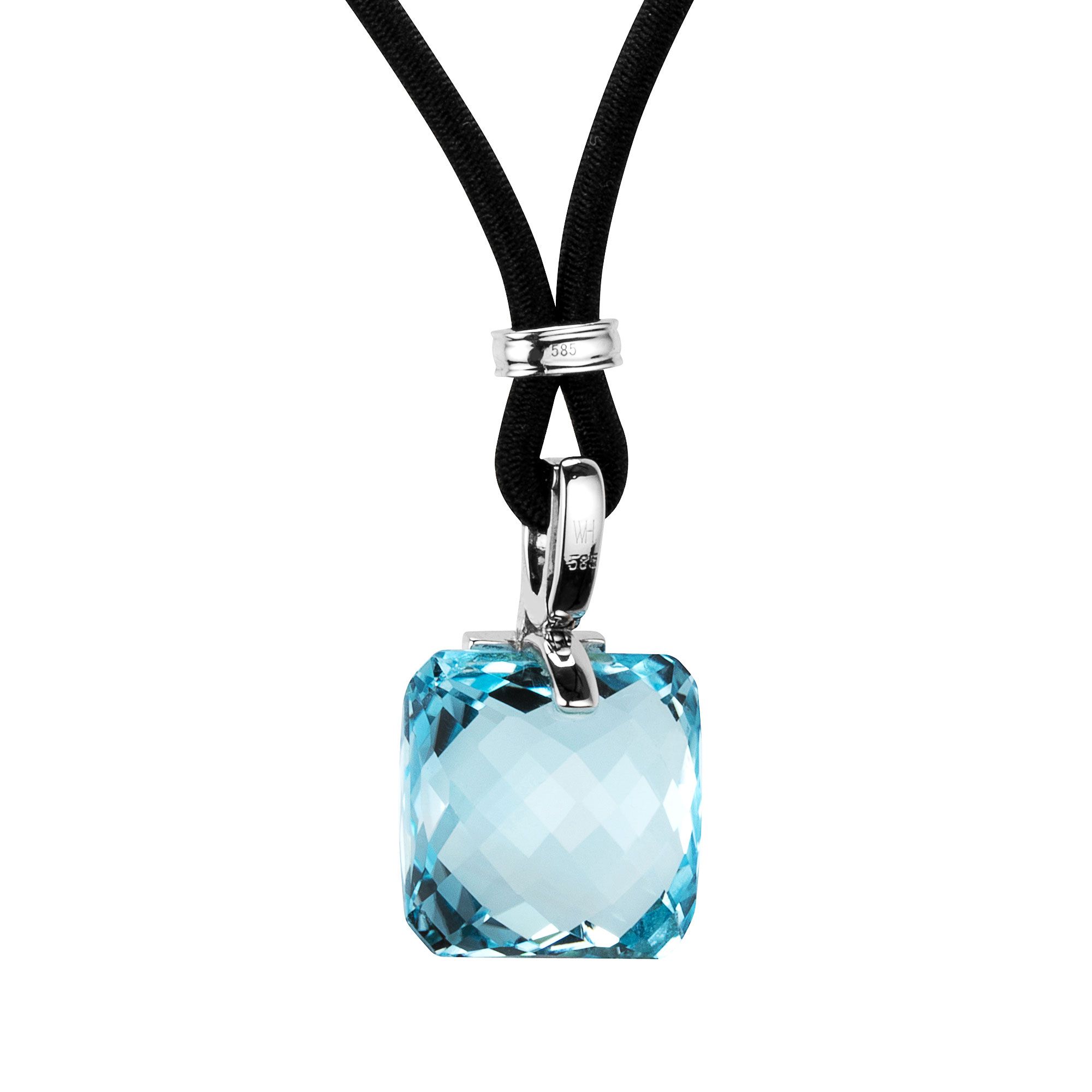 MEIN STEIN Anhänger mit Kette Blautopas 13,50ct 7 Brillanten 0,02ct