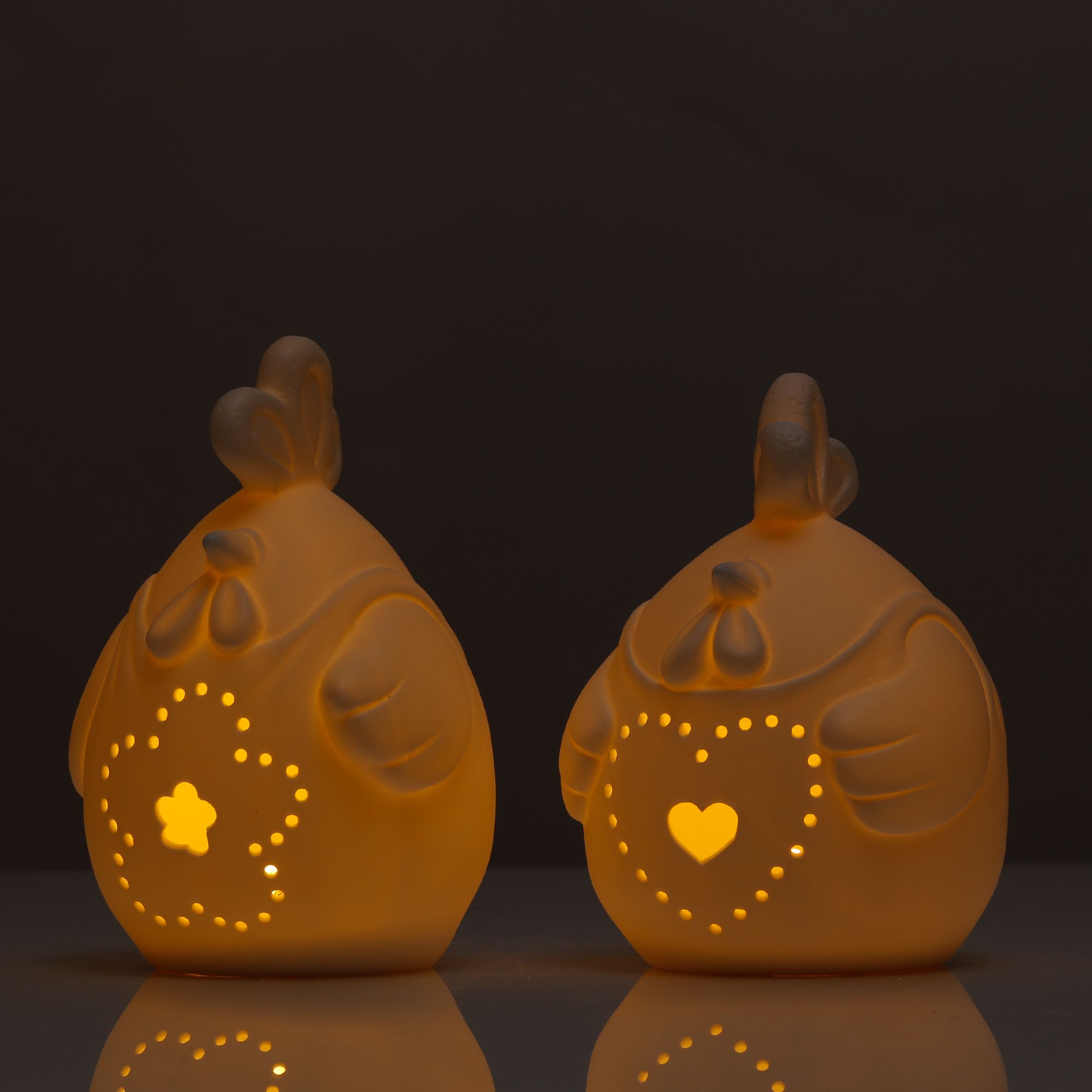 LUMIDA Ceramica 2 PorzellanHähne Farbwechsel 6hTimerfunktion ca. 11x10x15cm QVC.de