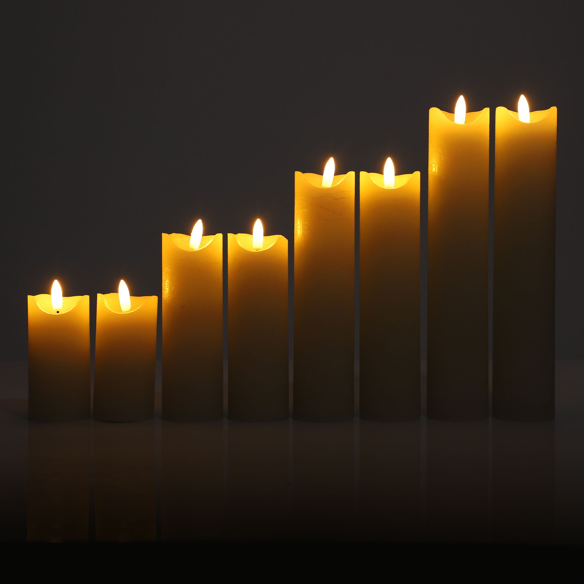 ELAMBIA 8 LEDKerzen RustikFinish Slim Line Flamme Luma QVC.de