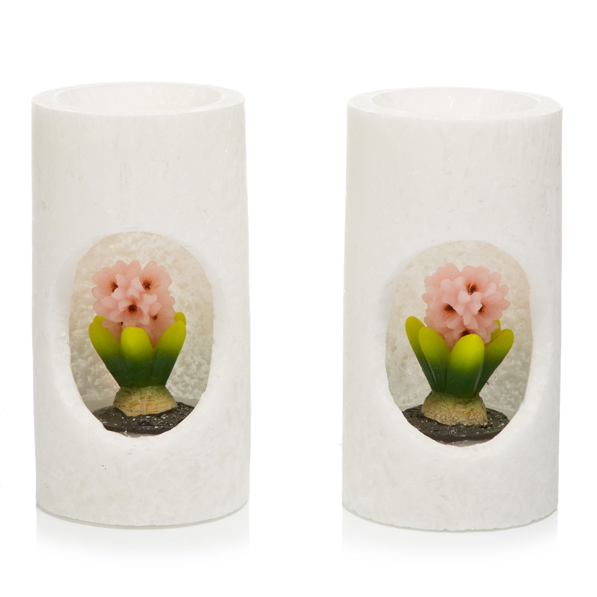 ELAMBIA 2 LEDKerzen florale Szenerie schwarzer Docht Timer, Höhe je