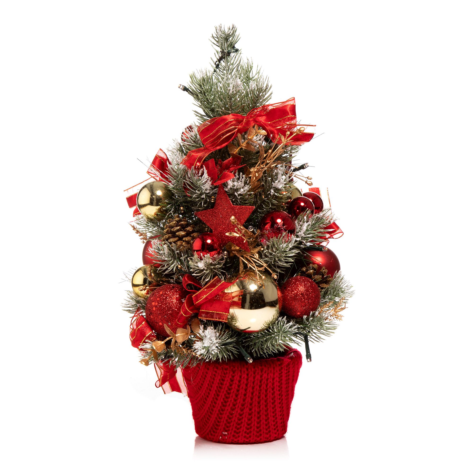 LUMIDA Xmas LEDWeihnachtsbaum mit Kugeln,Schmuck & Lichterkette 5hTimer, Höhe 40cm QVC.de