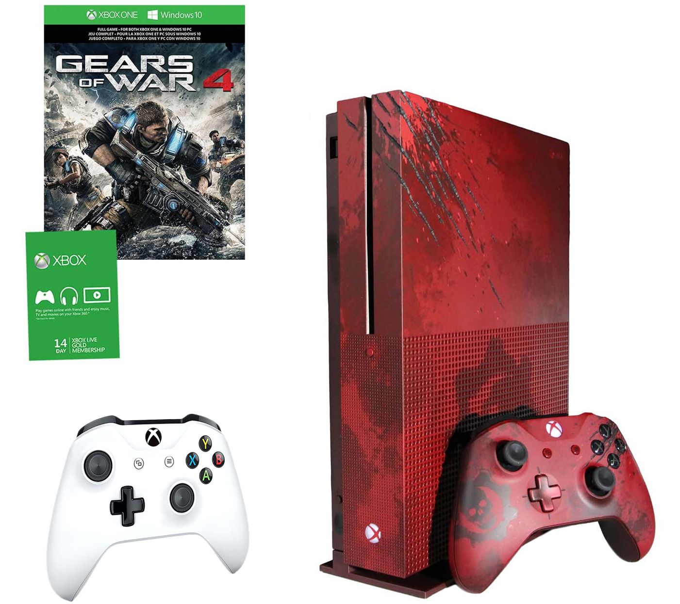 Xbox One S 2TB Gears of War 4 Red LE Console with Controller —