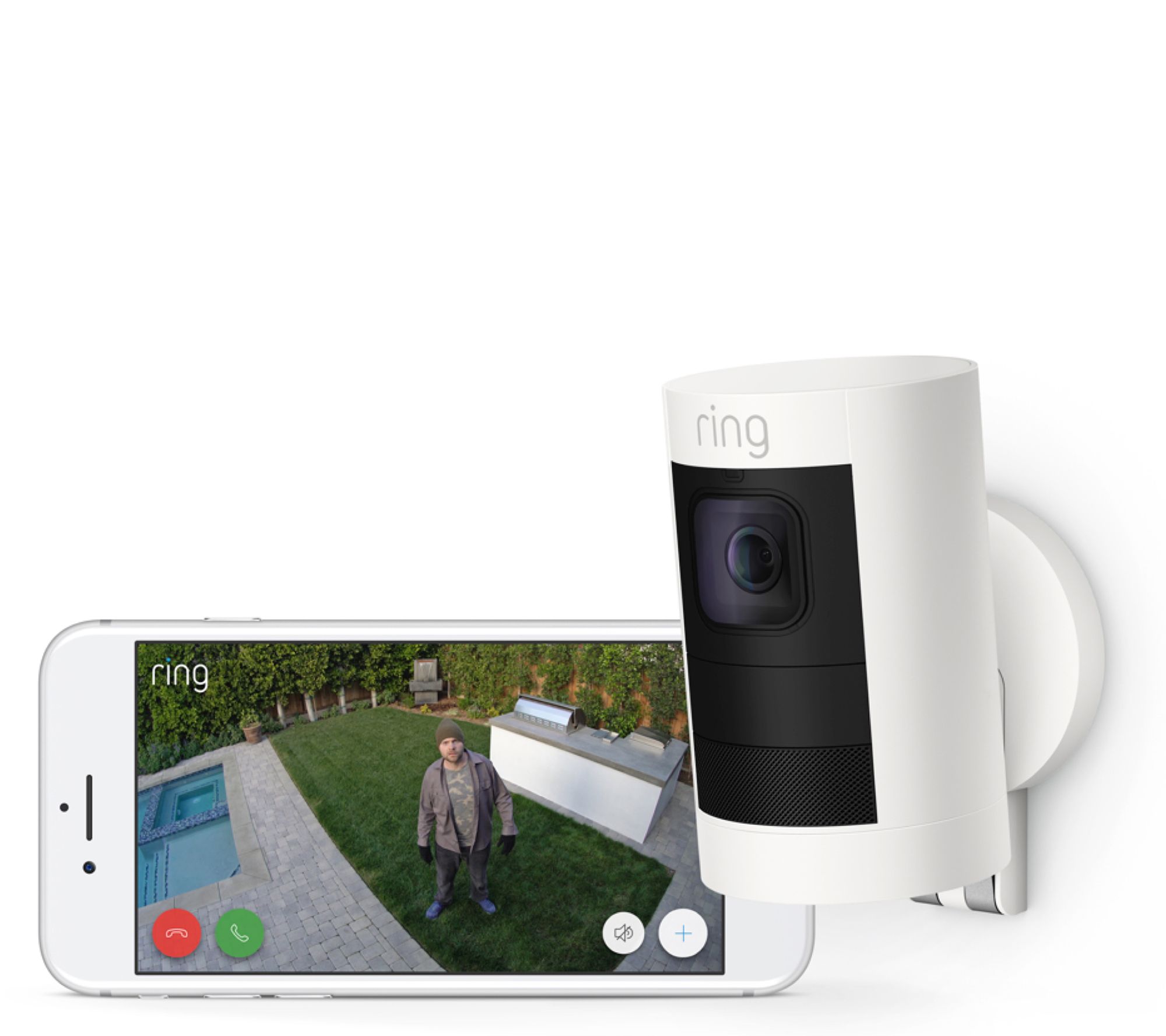 Ring StickUp Indoor/Outdoor HD Surveillance TwoWay Talk WireFree