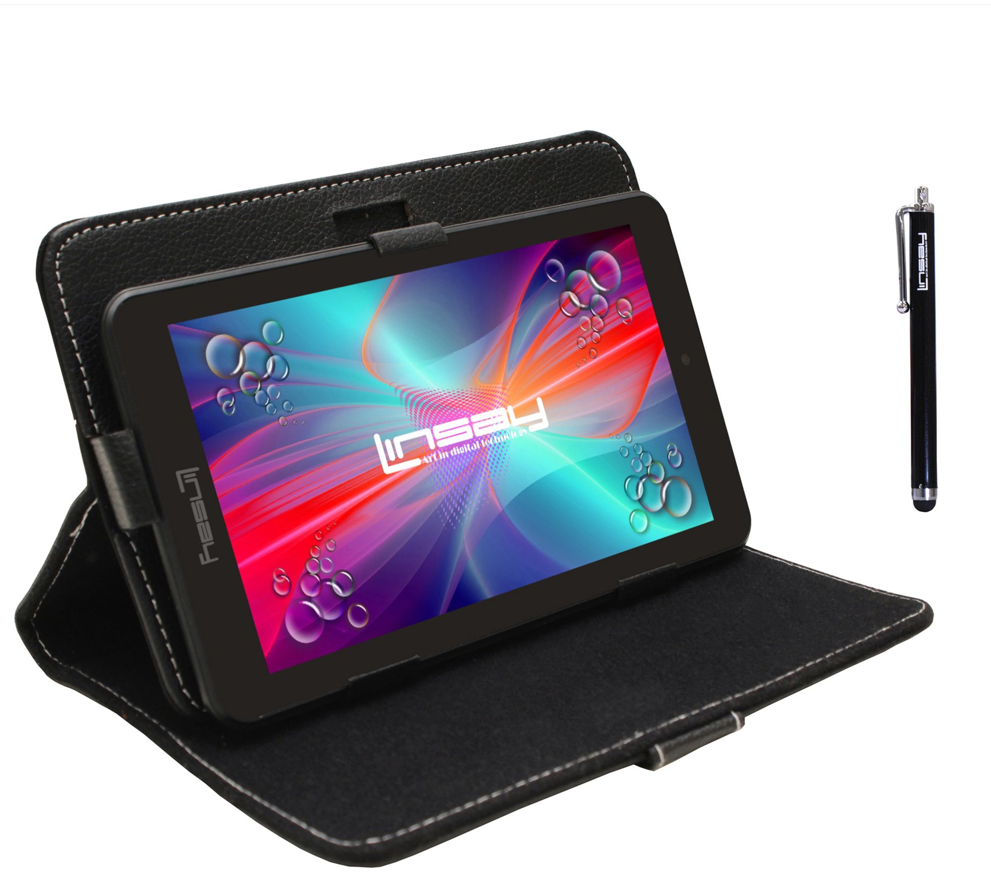 LINSAY 7" HD Quad Core Android Tablet with Caseand Pen