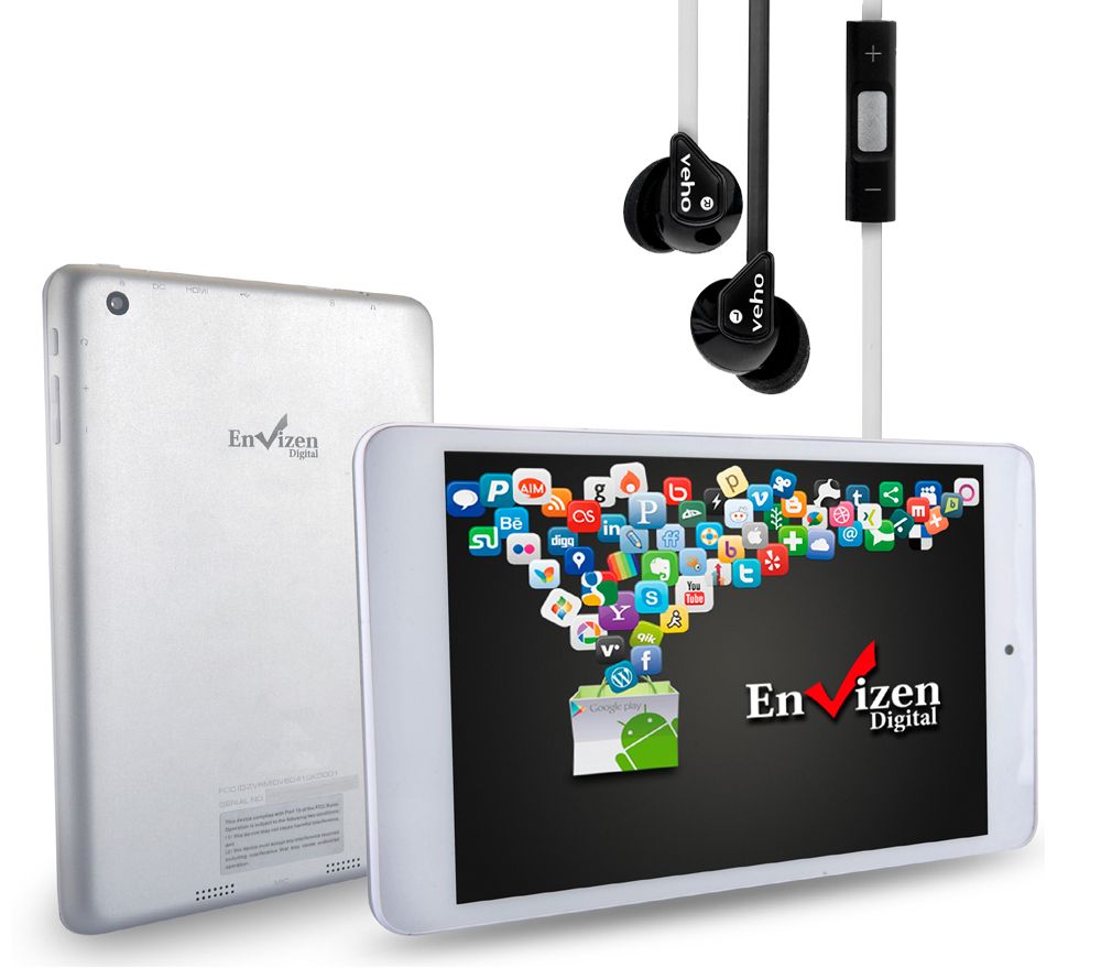 Envizen 7.85" QuadCore, 8GB, Android Tablet with Earbuds Page 1