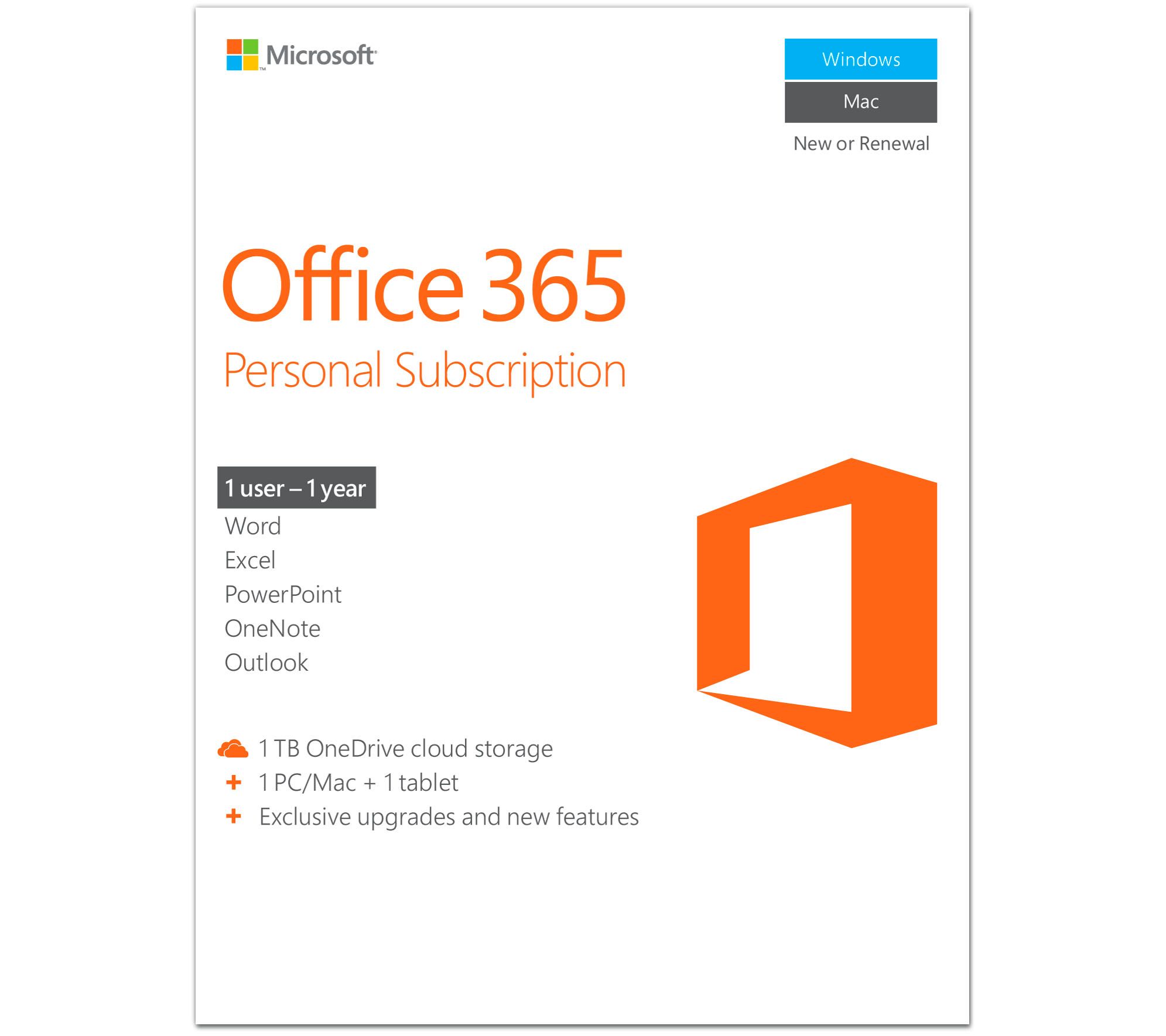 Microsoft 365 Personal 12-Month Subscription, 1.