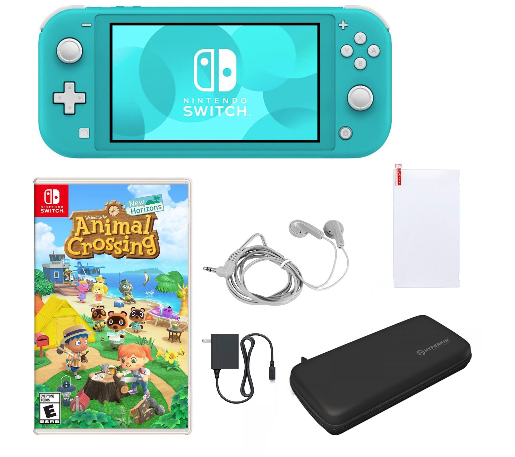 Nintendo Switch Lite with Animal Crossing Game and Accessories