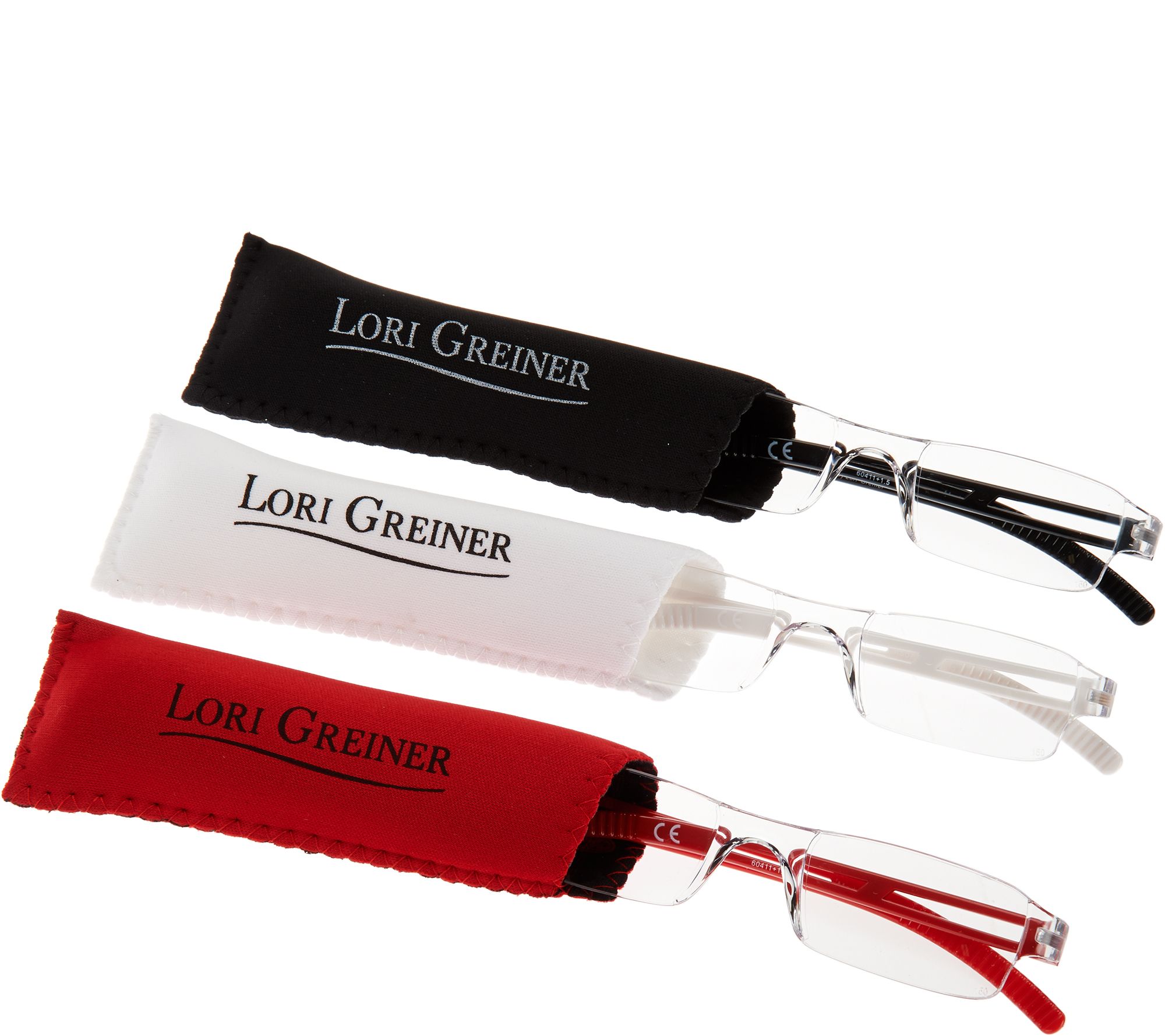 "As Is" Set of 3 Reading Glasses with Soft Cases by Lori Greiner Page