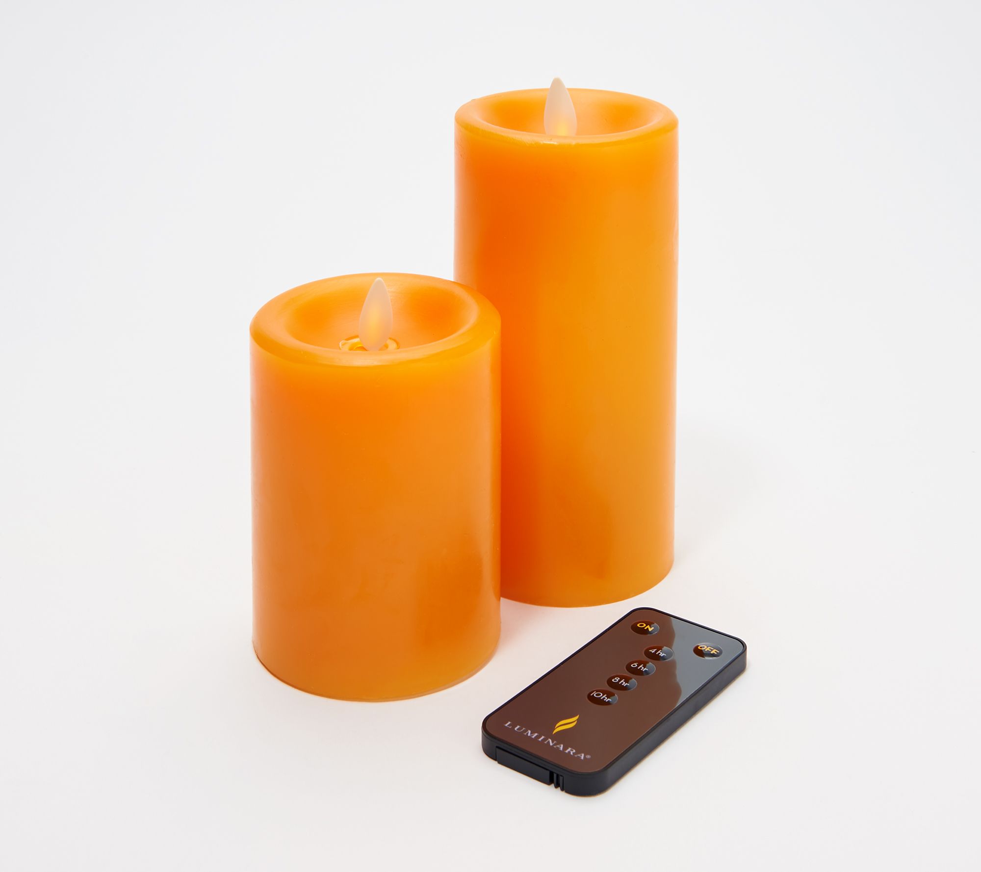 Martha Stewart Set of (2) 4" & 6" Smooth Wax Flameless Candle w/Remote