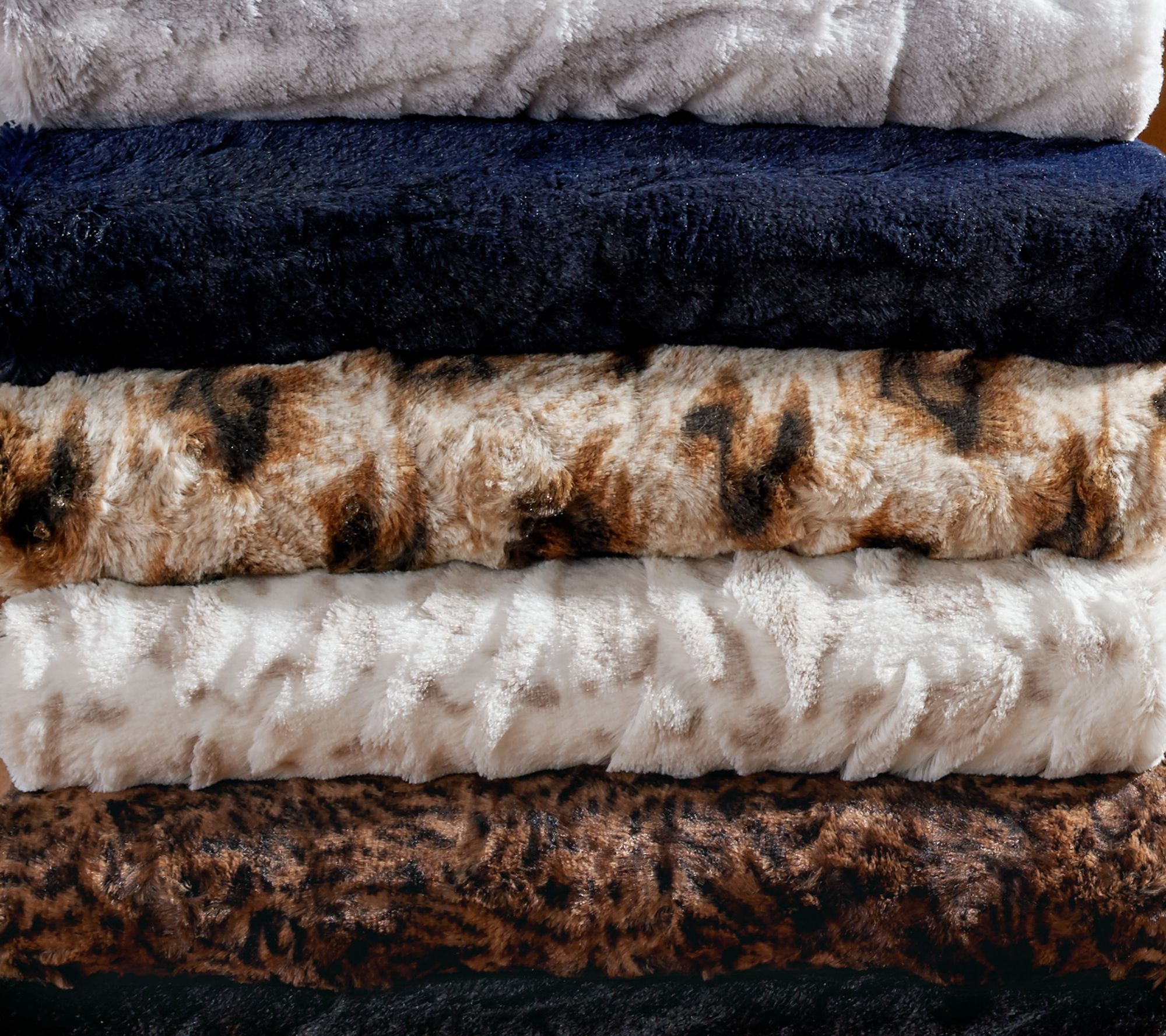 Dennis Basso 68" x 60" Oversized Sculpted Faux Fur Throw