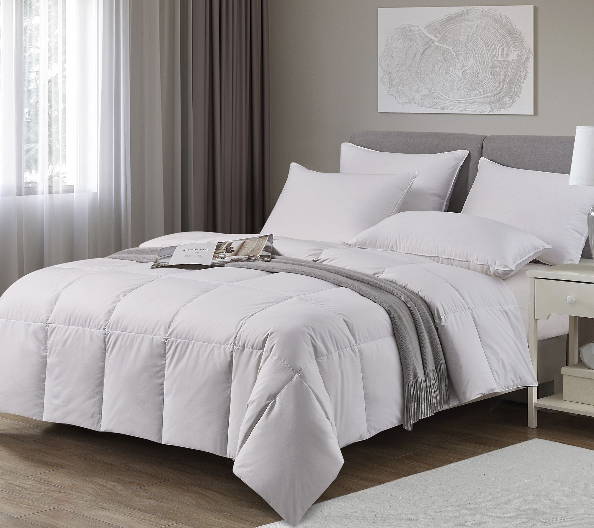 Kathy Ireland White Down Comforter Kathy Ireland All Season White Down Fiber Comforter Full/Queen