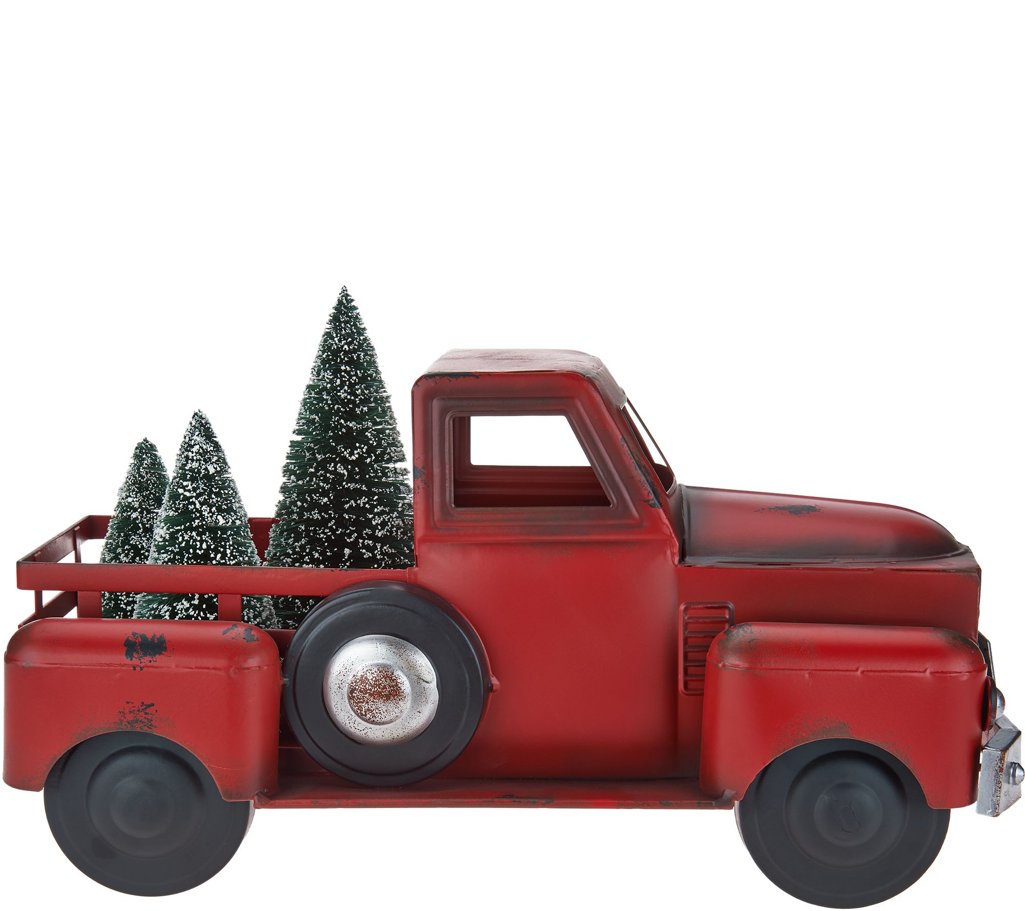 Vintage Metal Red Truck with 3 Removable Bottlebrush Treesby Valerie Page 1 —
