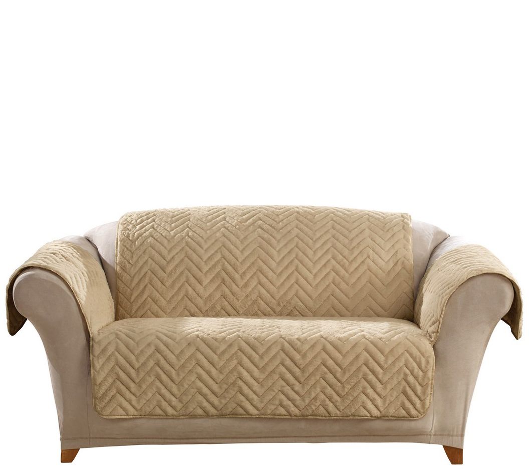Sure Fit Sheared Faux Fur Love Seat Furniture Cover