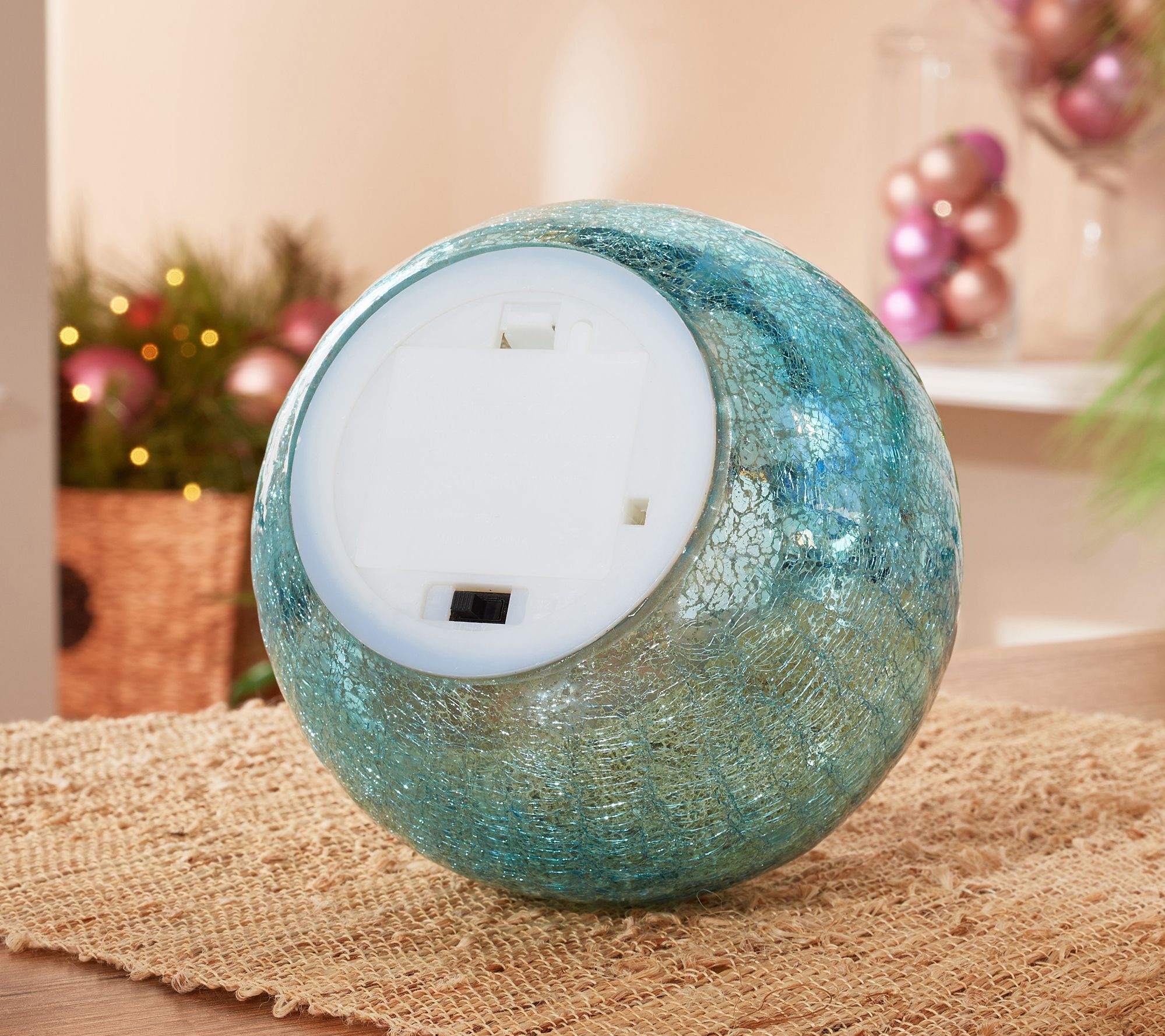 Illuminated 6" Glass Holiday Ornament by Valerie