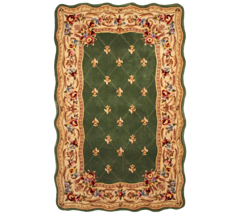 Royal Palace Fleur De Lis Scallop 5' x 8' Wool Rug ... (450 x 400 Pixel)