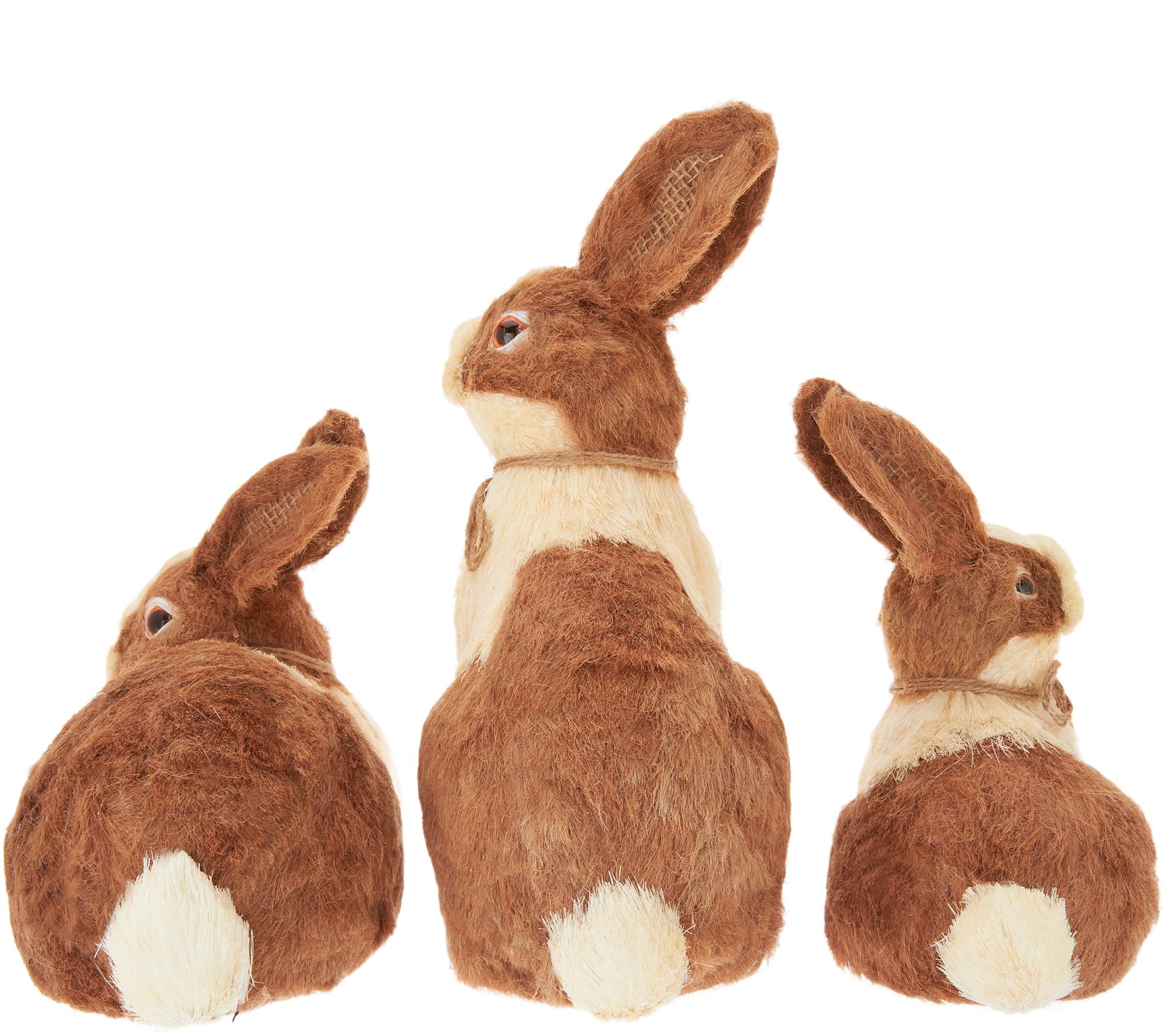 Set of 3 Sisal Bunny Friends with Bows by Valerie Page 1 —
