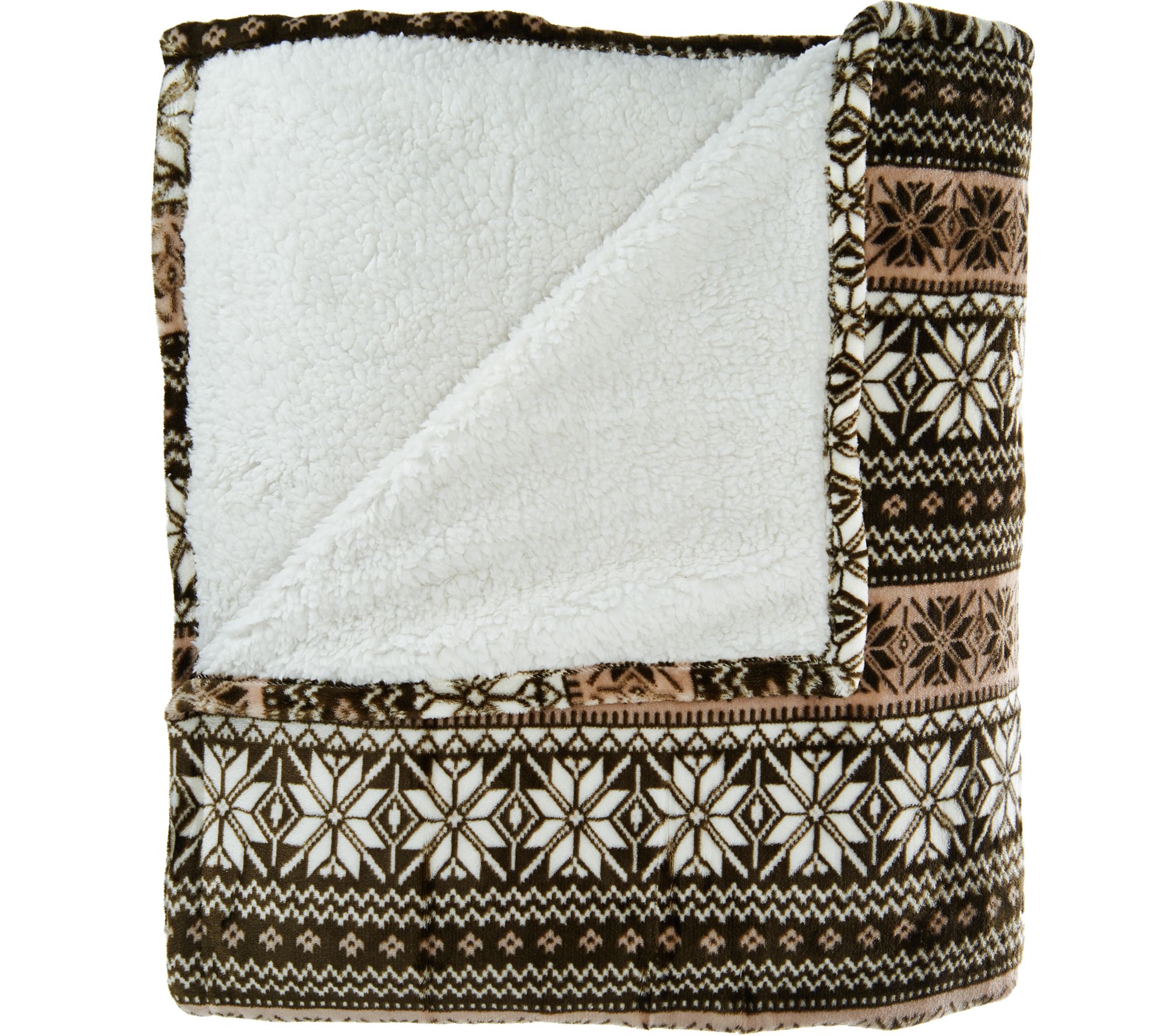 Berkshire Blanket Queen Fair Isle Reverse to Sherpa Blanket Page 1