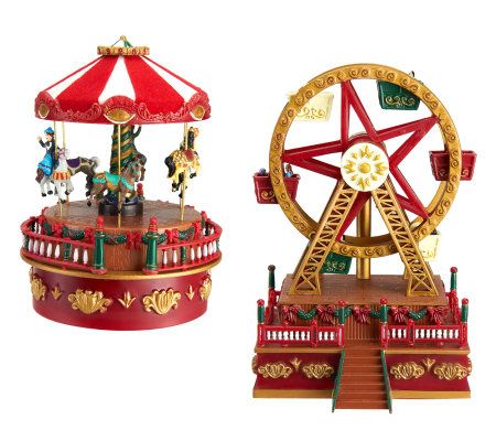 Mr. Christmas Set of 2 Animated Carousel and Ferris Wheel - Page 1