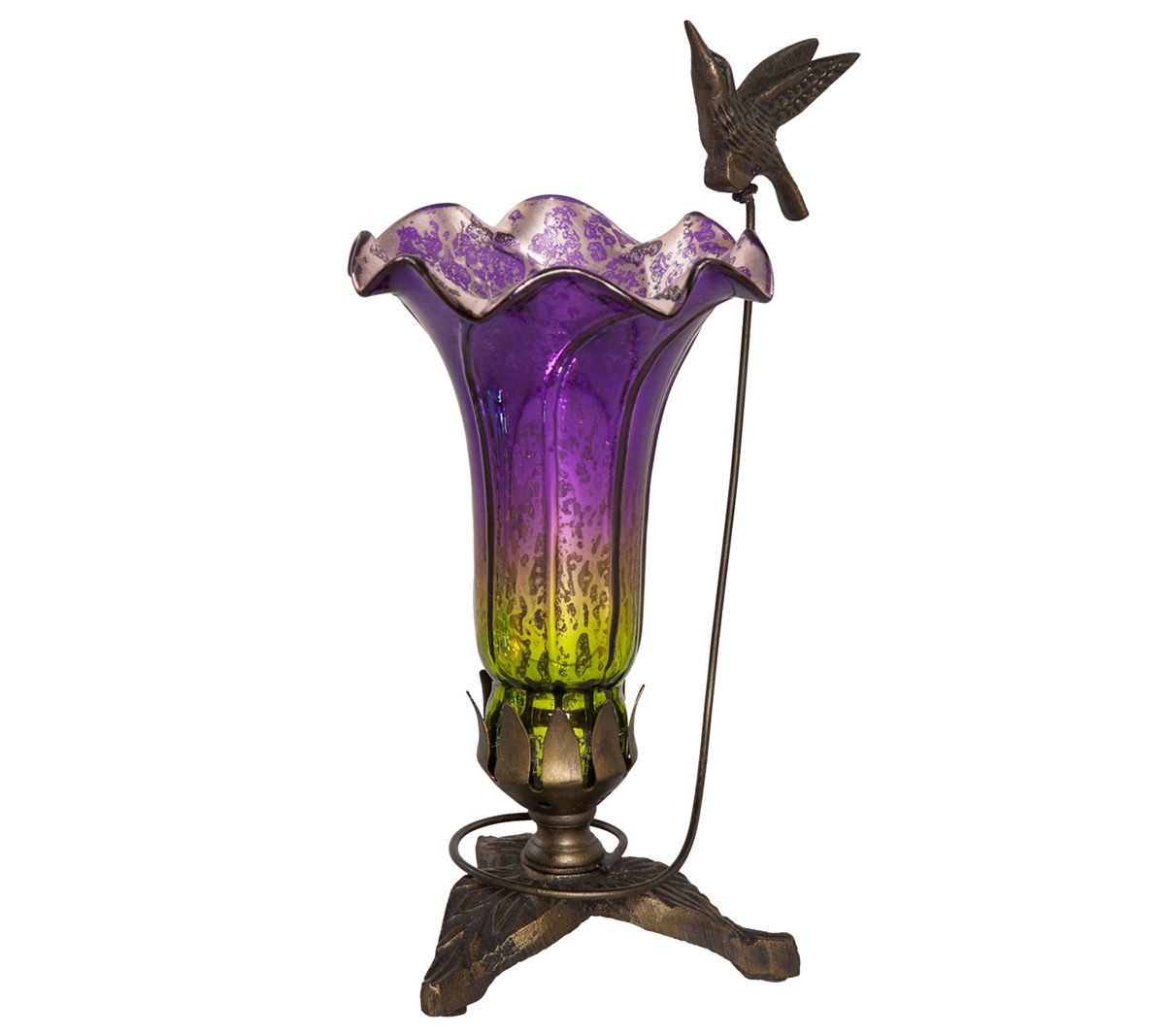 River of Goods 10.25"H Mercury Glass Hummingbird Lamp