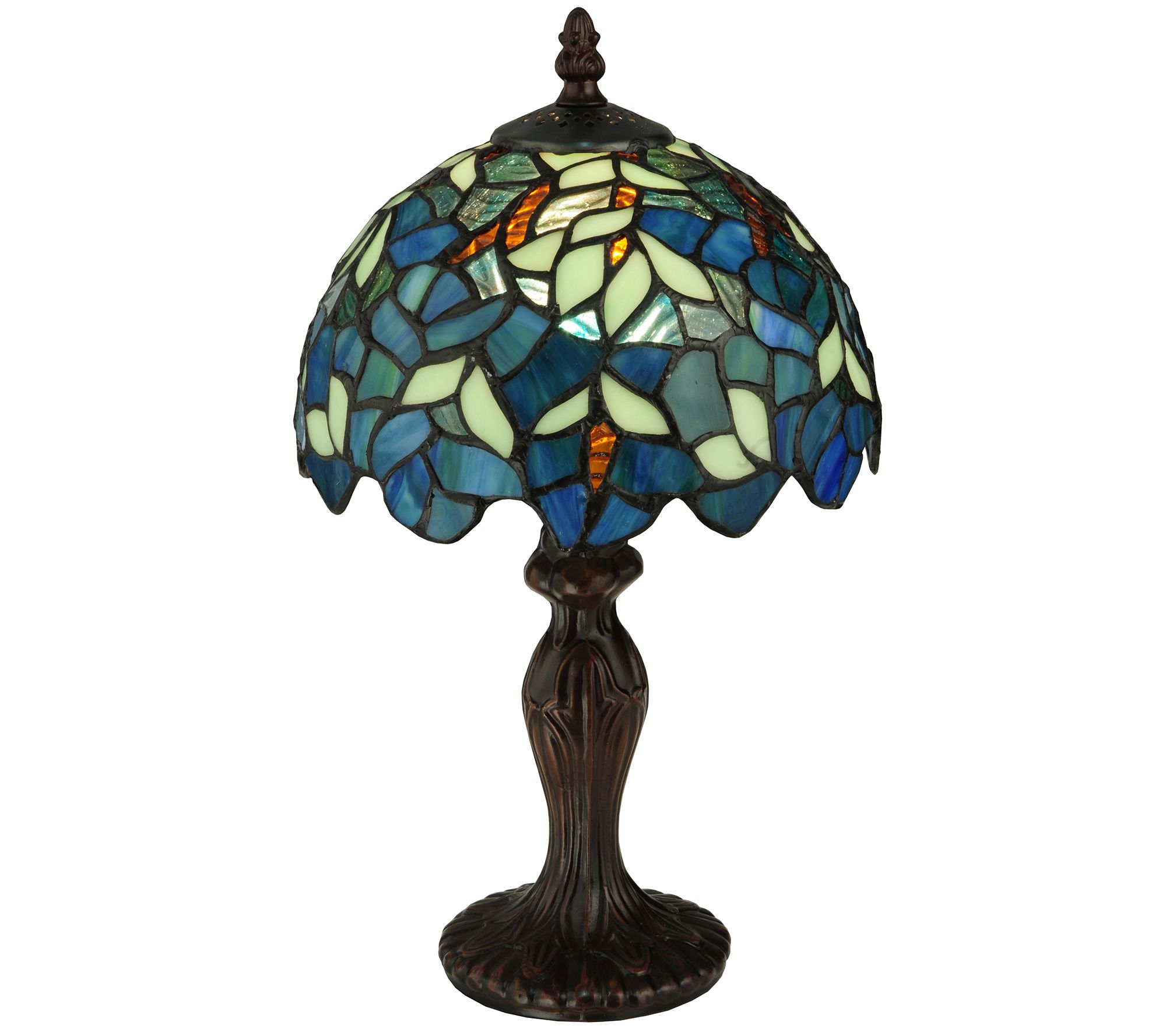 Meyda TiffanyStyle 14"H Nightfall Wisteria Mini Lamp —