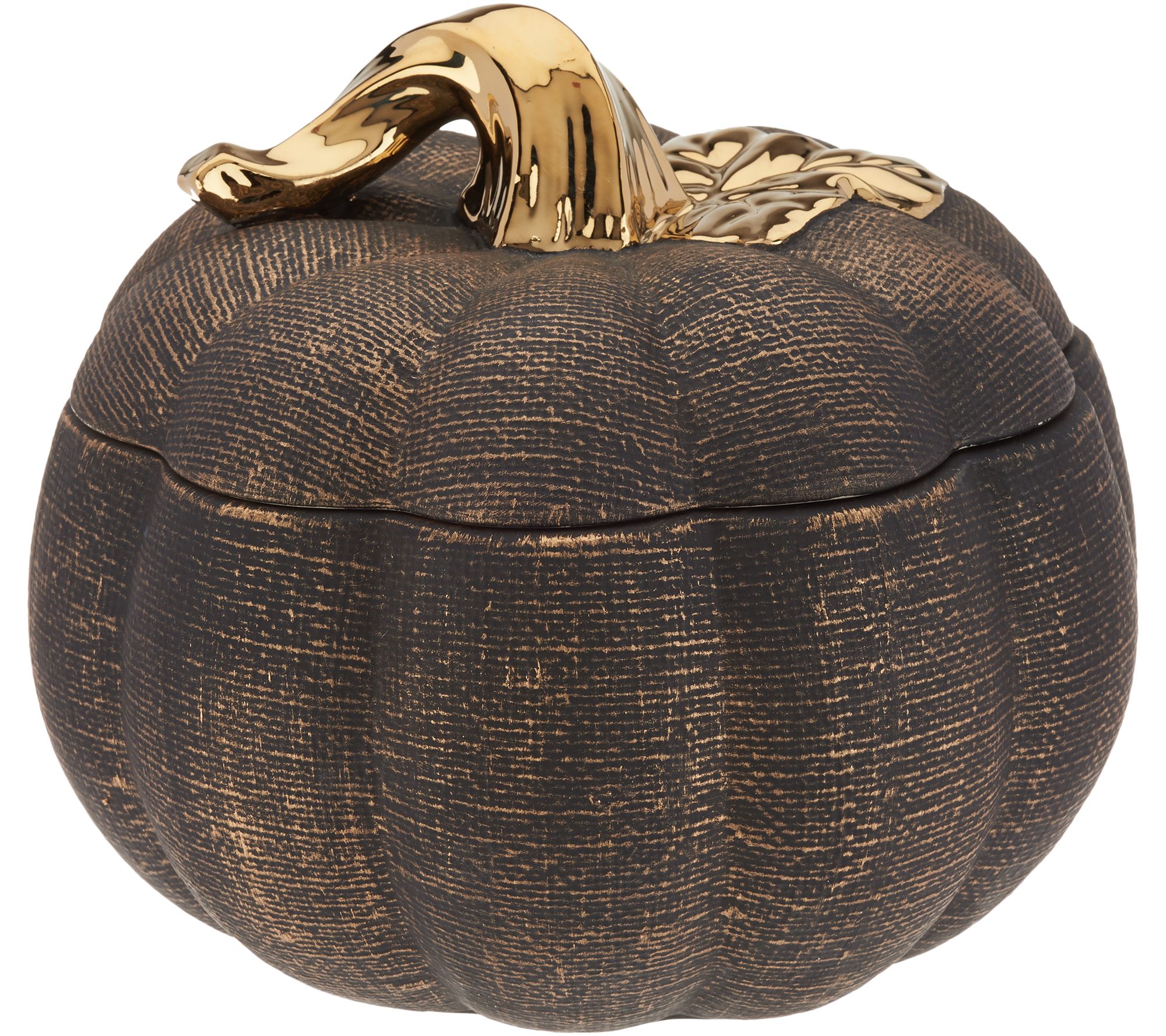 HomeWorx by Harry Slatkin 14oz Ceramic Burlap Pumpkin Candle Page 1