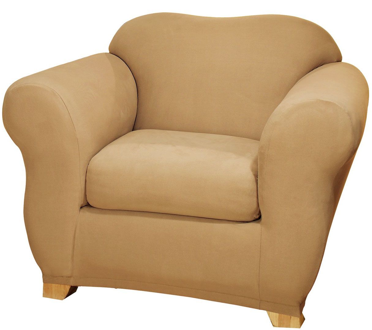 Sure Fit Stretch Suede Chair 2 Piece Slip Cover —