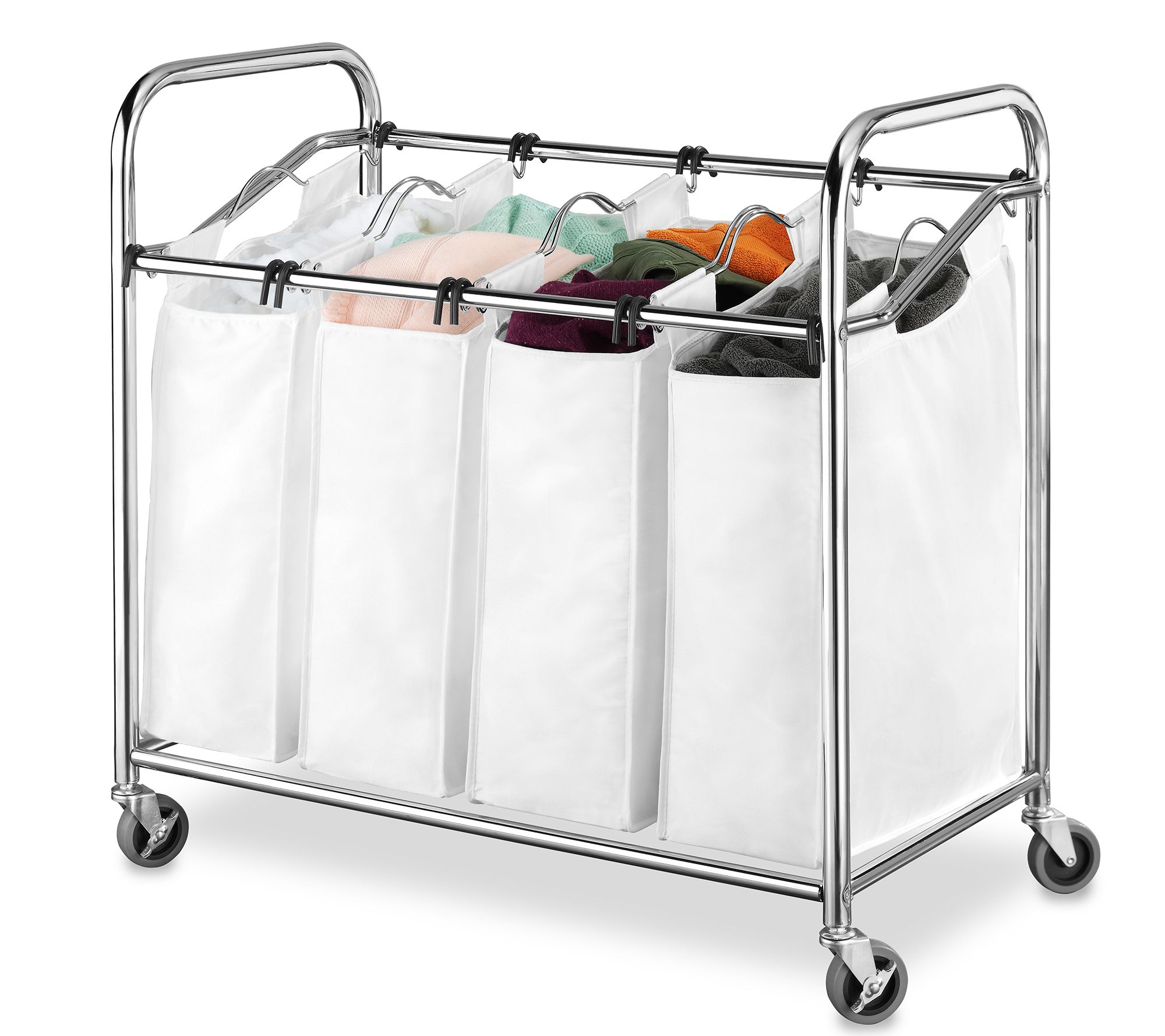 Whitmor Laundry Sorter 4 Section Chrom
