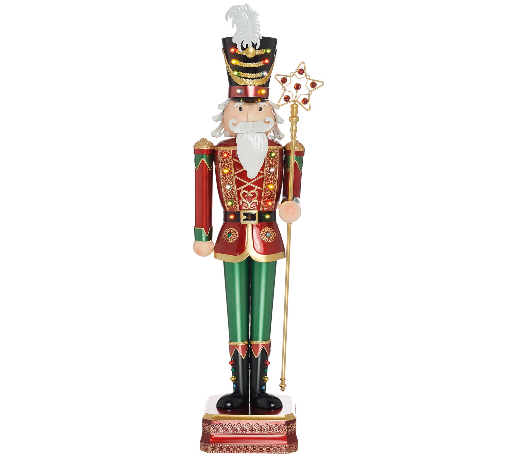 Kringle Express Indoor/Outdoor 52" Oversized Illuminated Nutcracker