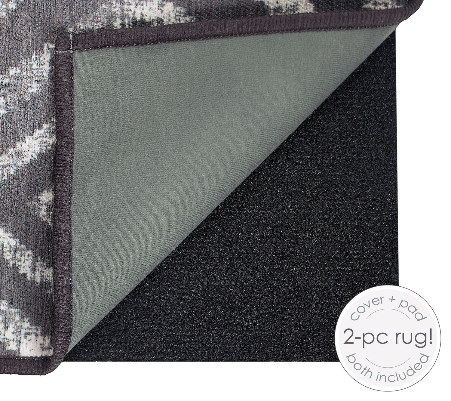 Ruggable Washable Rug Prism Dark Gray 3' x 5'