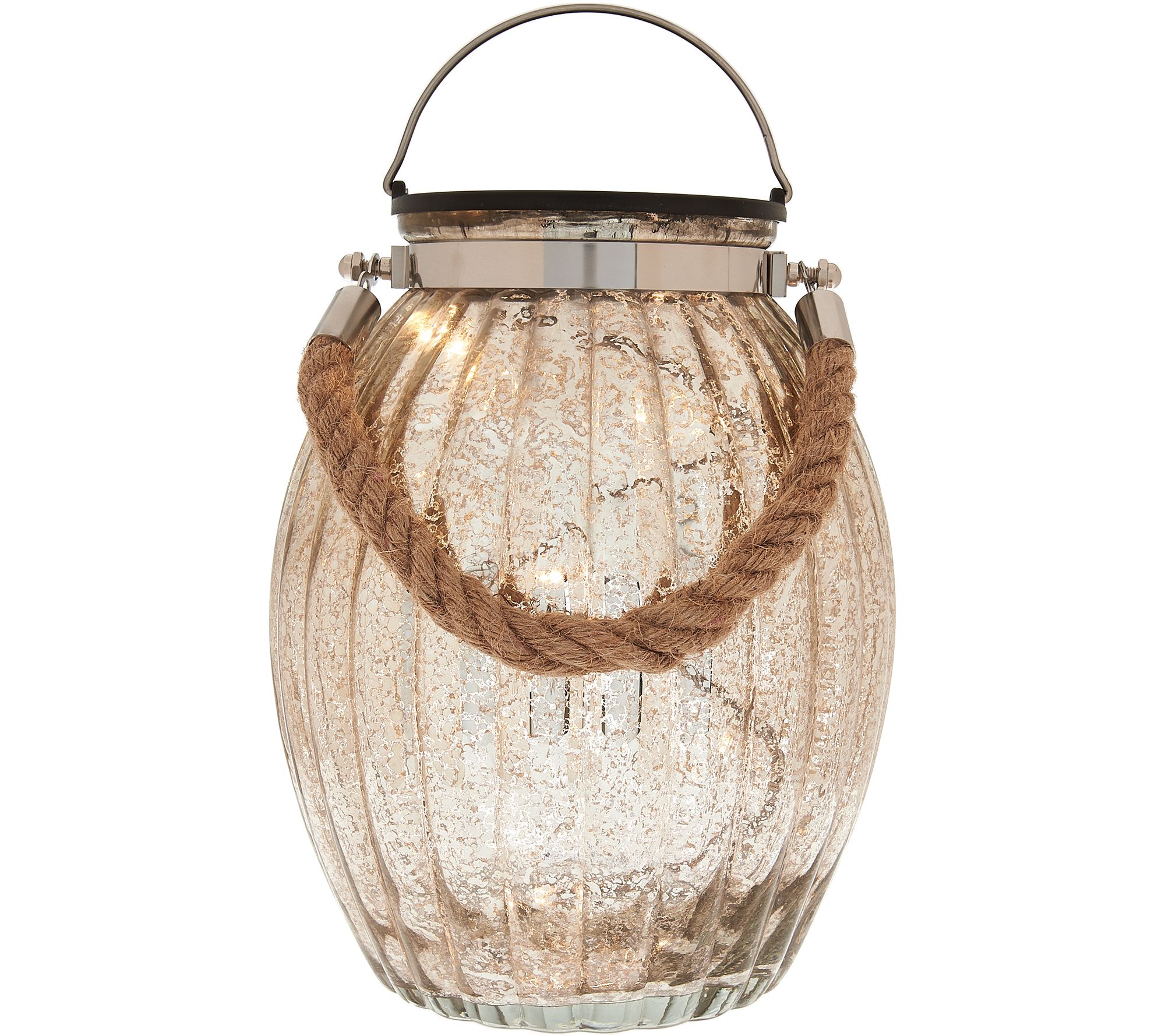 Illuminated 10" Ribbed Vintage Glass Lantern by Valerie Page 1 —