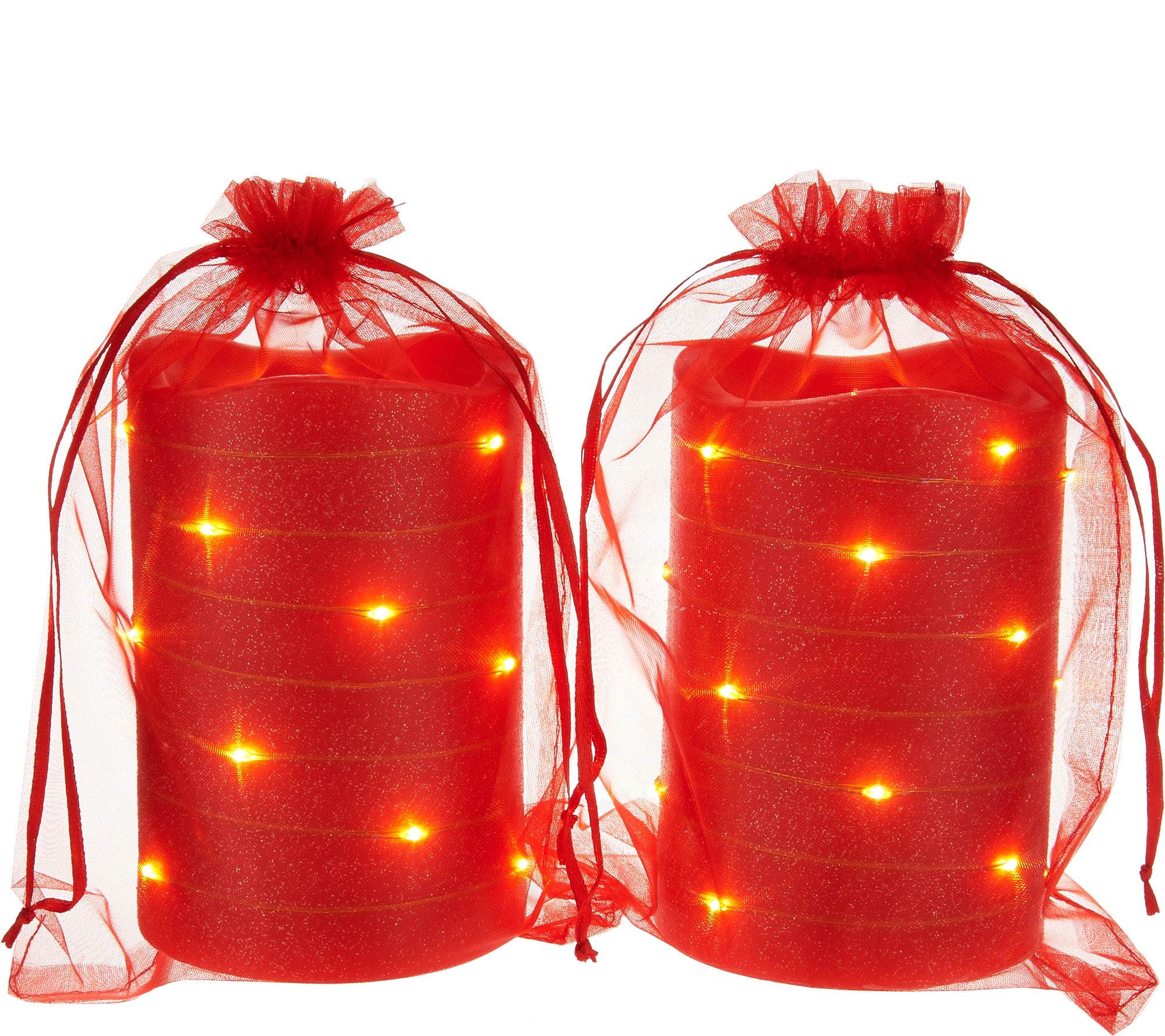 Lightscapes (2) 5" Glitter Swirl Light Flameless Candles w/ Bags Page