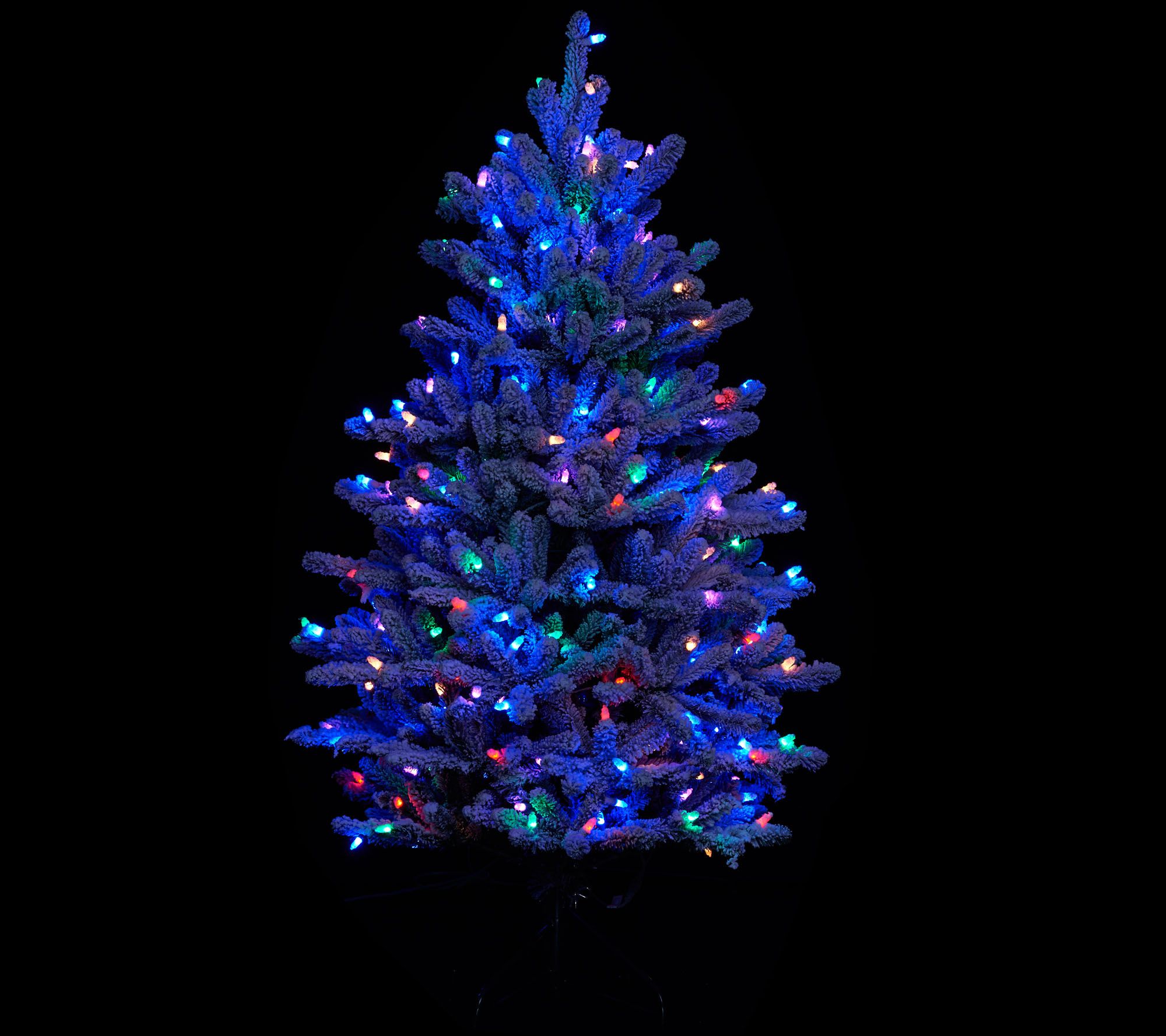 "As Is" Santa's Best 5' RGB 2.0 Flocked Balsam Fir Christmas Tree
