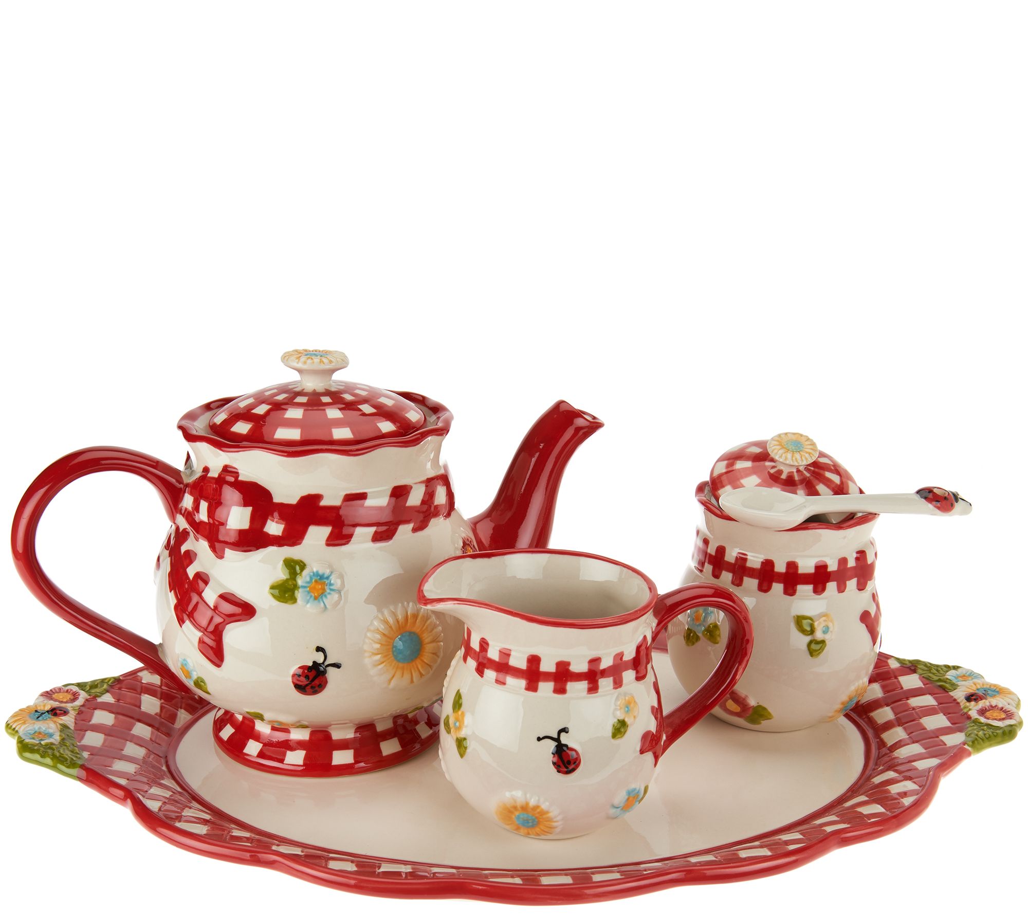 Temptations Gingham Garden Tea Set Page 1 —