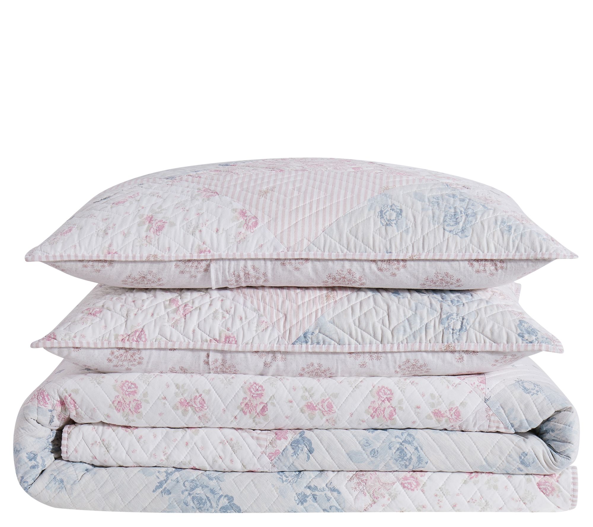 Cottage Classics Hallie Floral Cotton 3Piece King Quilt Set