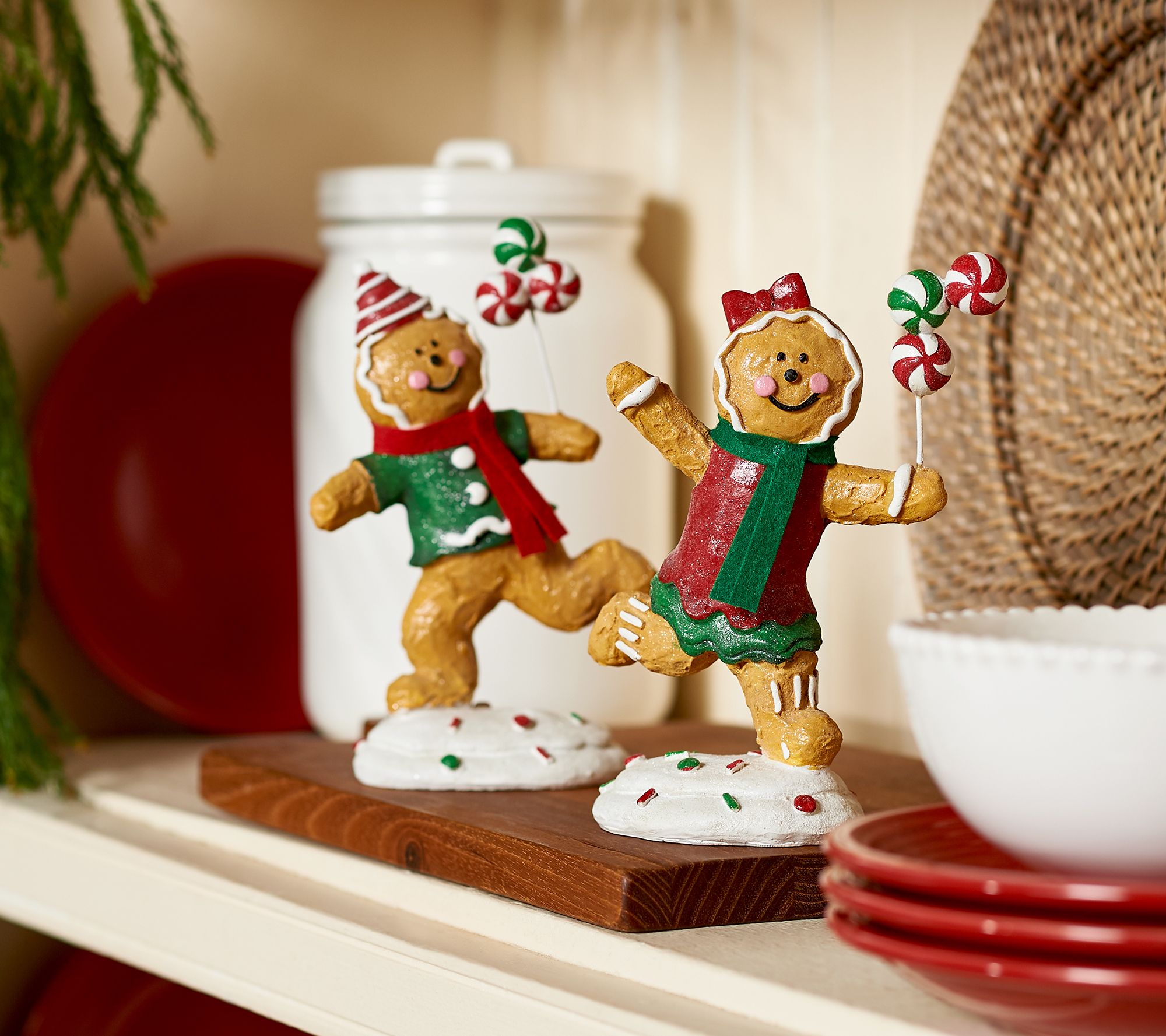 Set of (2) 7" Playing Gingerbread Figures by Valerie
