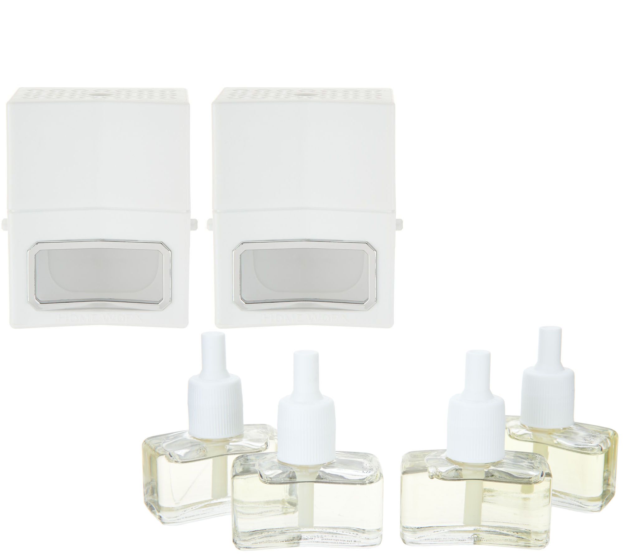 HomeWorx by Harry Slatkin S/2 ScentWorx Diffusers with 4 Refillables