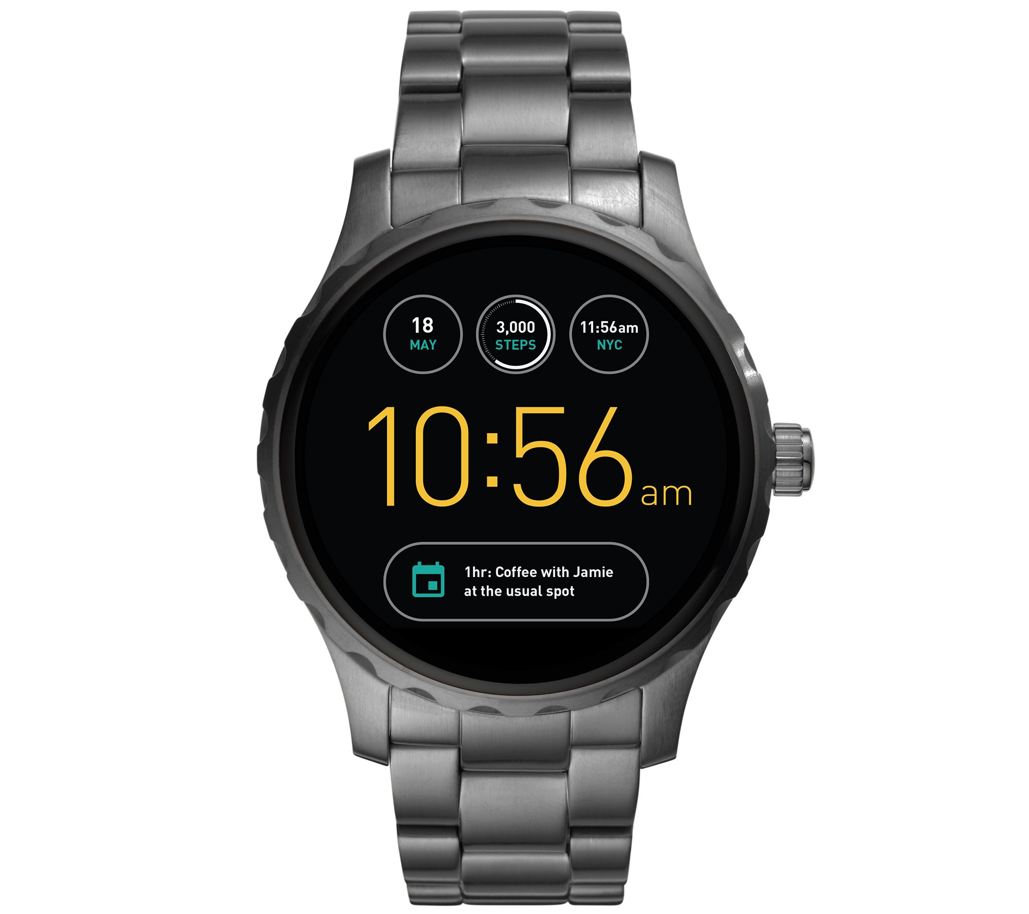 Fossil Q Marshal Gunmetal Bracelet Men's Smart Watch —